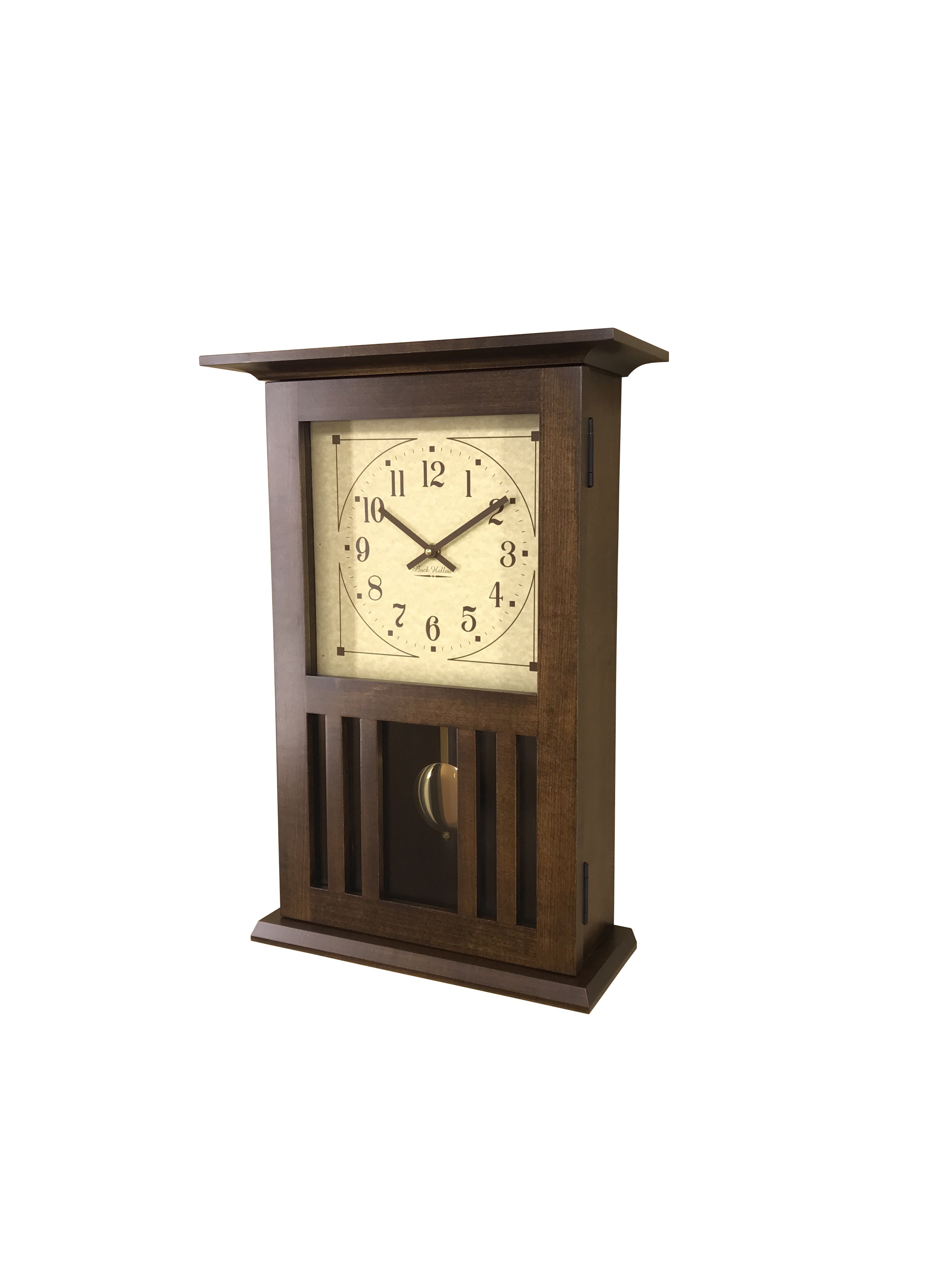 mission 201 wall clock in brown maple with asbury stain