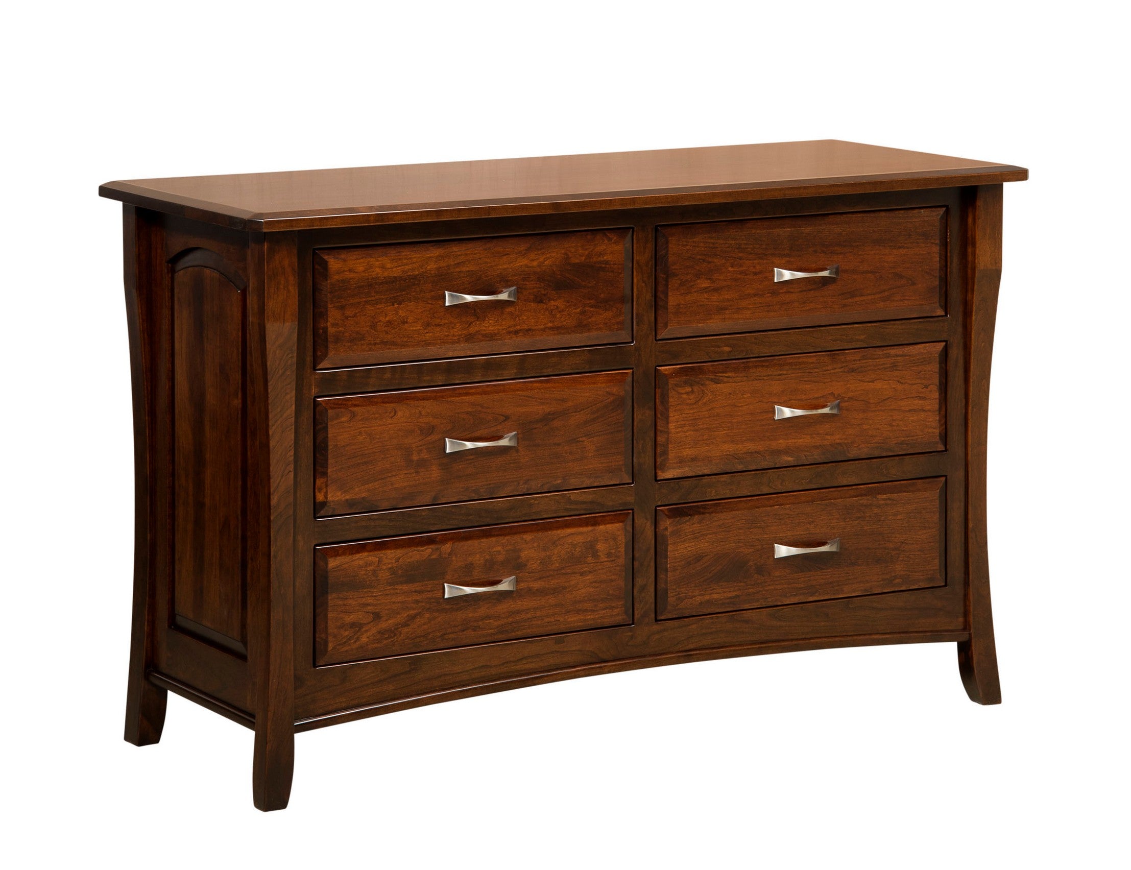 berkley six drawer dresser in sap cherry wood with rich tobacco stain