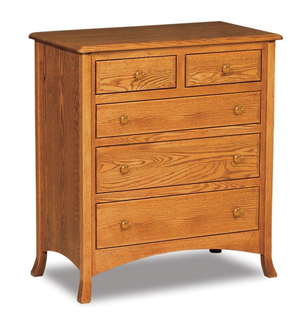 american made amish carlisle five drawer bedroom chest