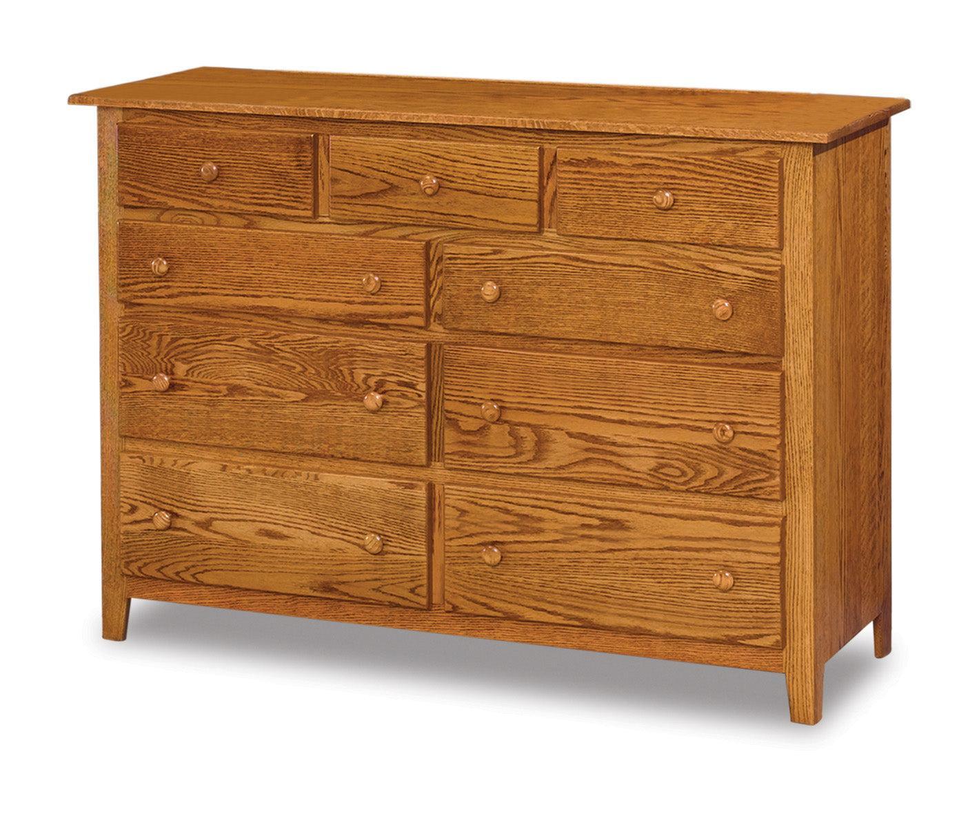 american made amish shaker nine drawer dresser