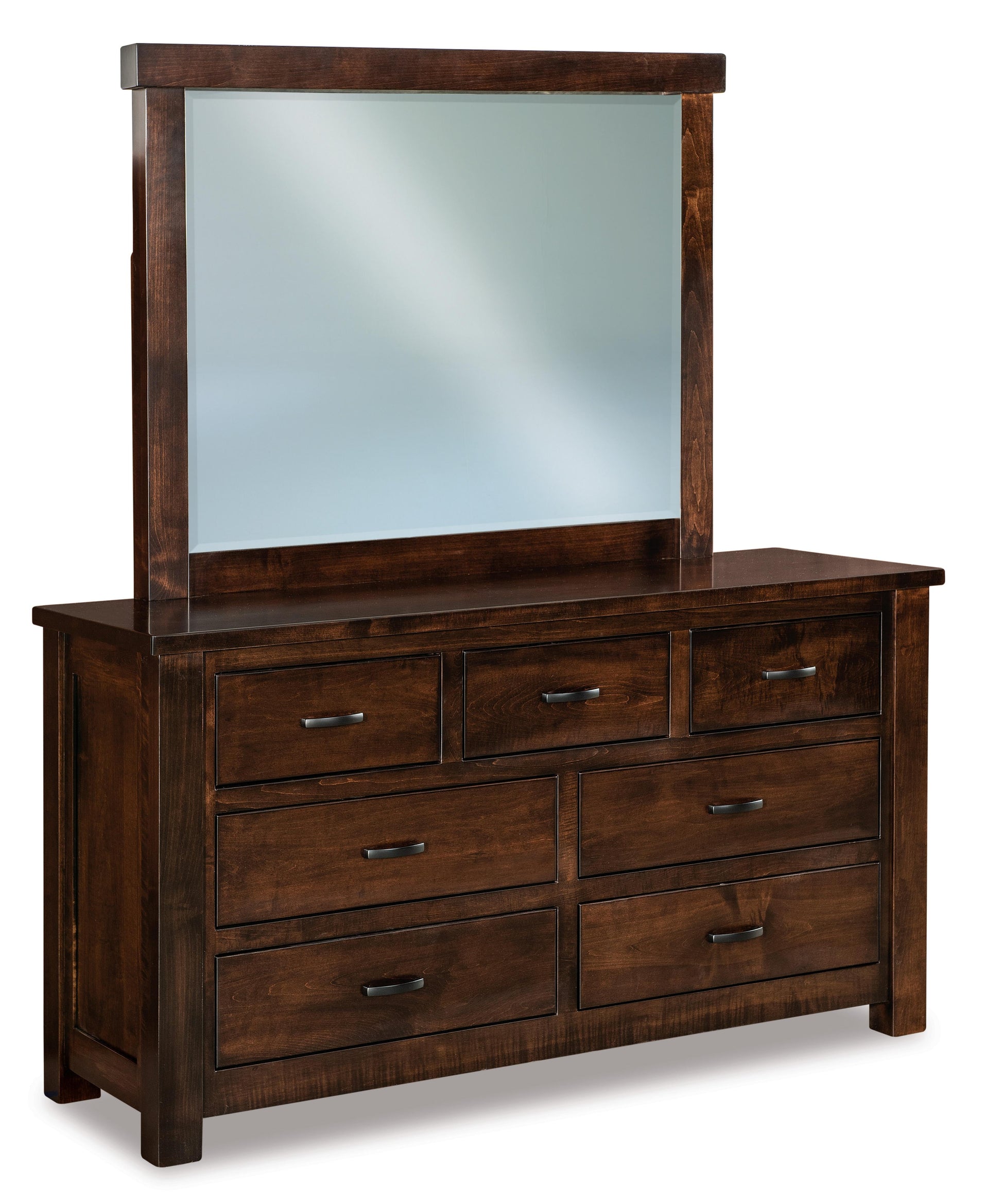 american made amish cottage seven drawer dresser with mirror