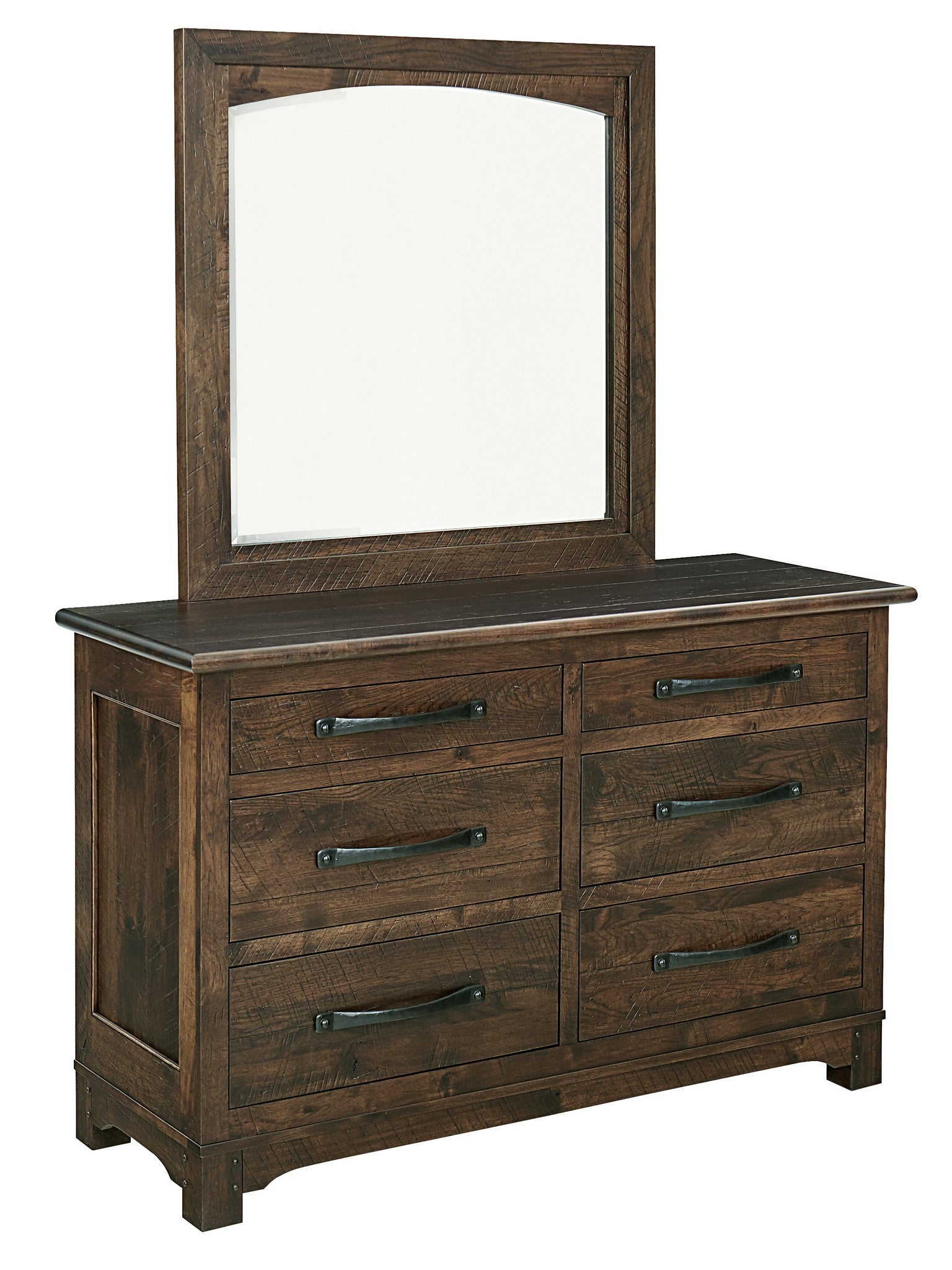 american made amish williamson farmhouse six drawer dresser with portrait mirror