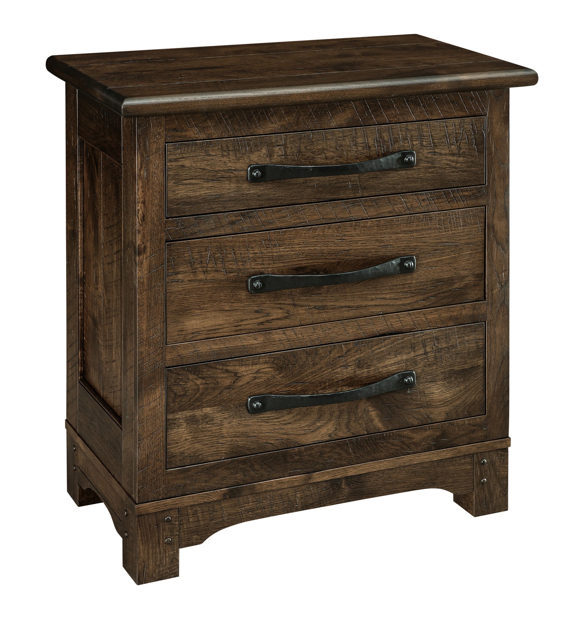 amish williamson farmhouse tall three drawer nightstand