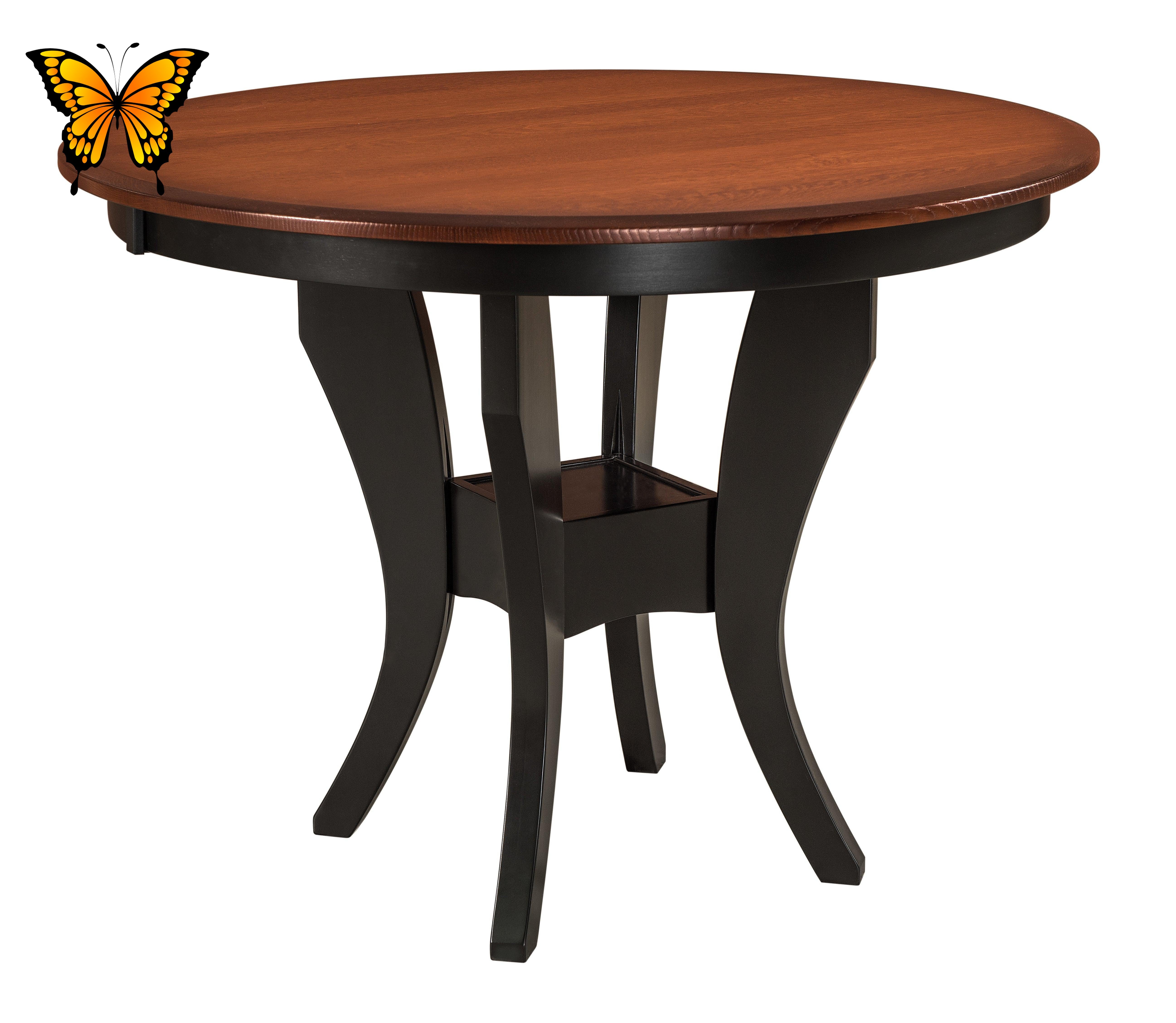 the imperial single pub table shown in quarter sawn white oak with a Michaels cherry stain