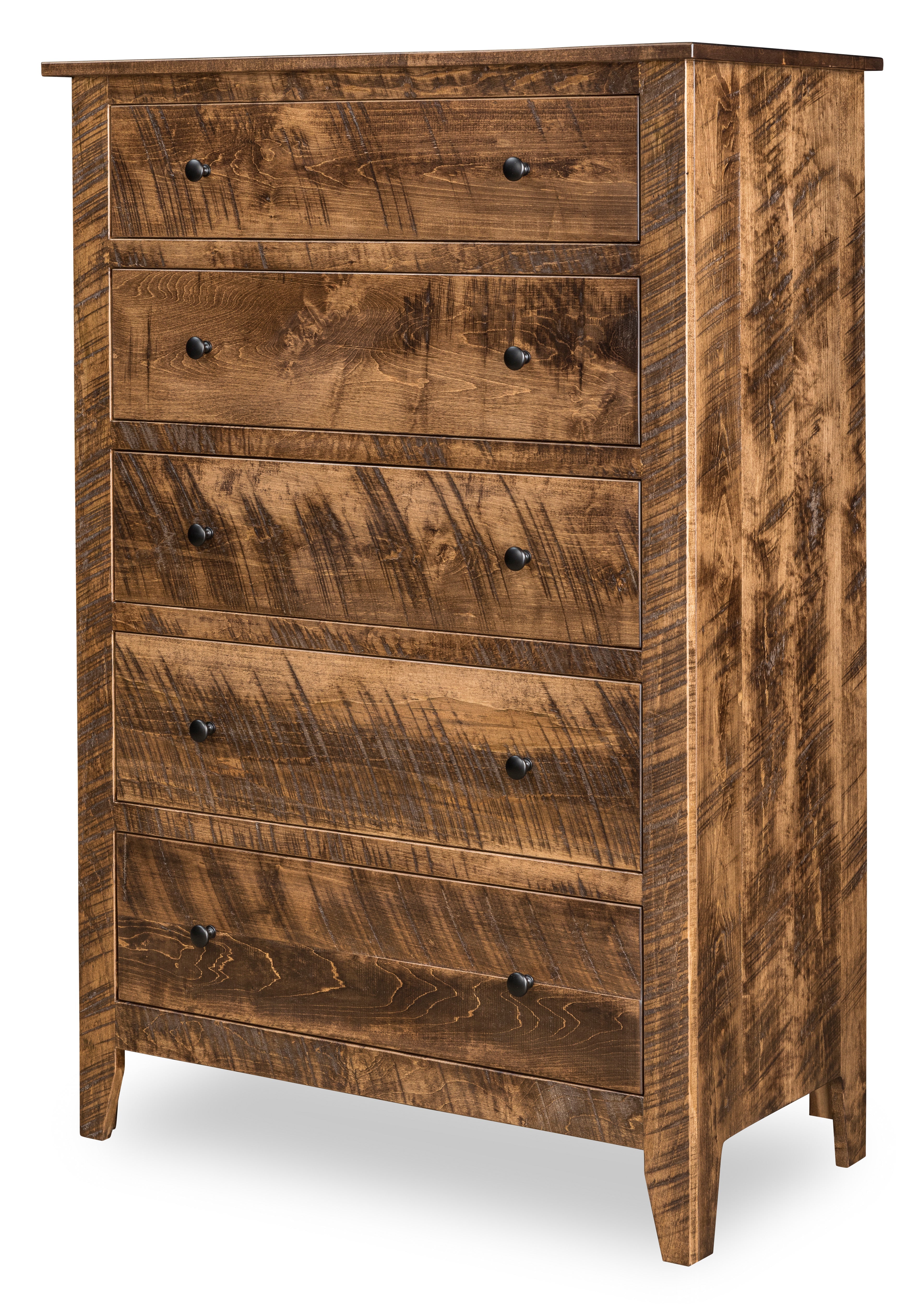 lakewood chest in rough sawn brown maple with almond stain