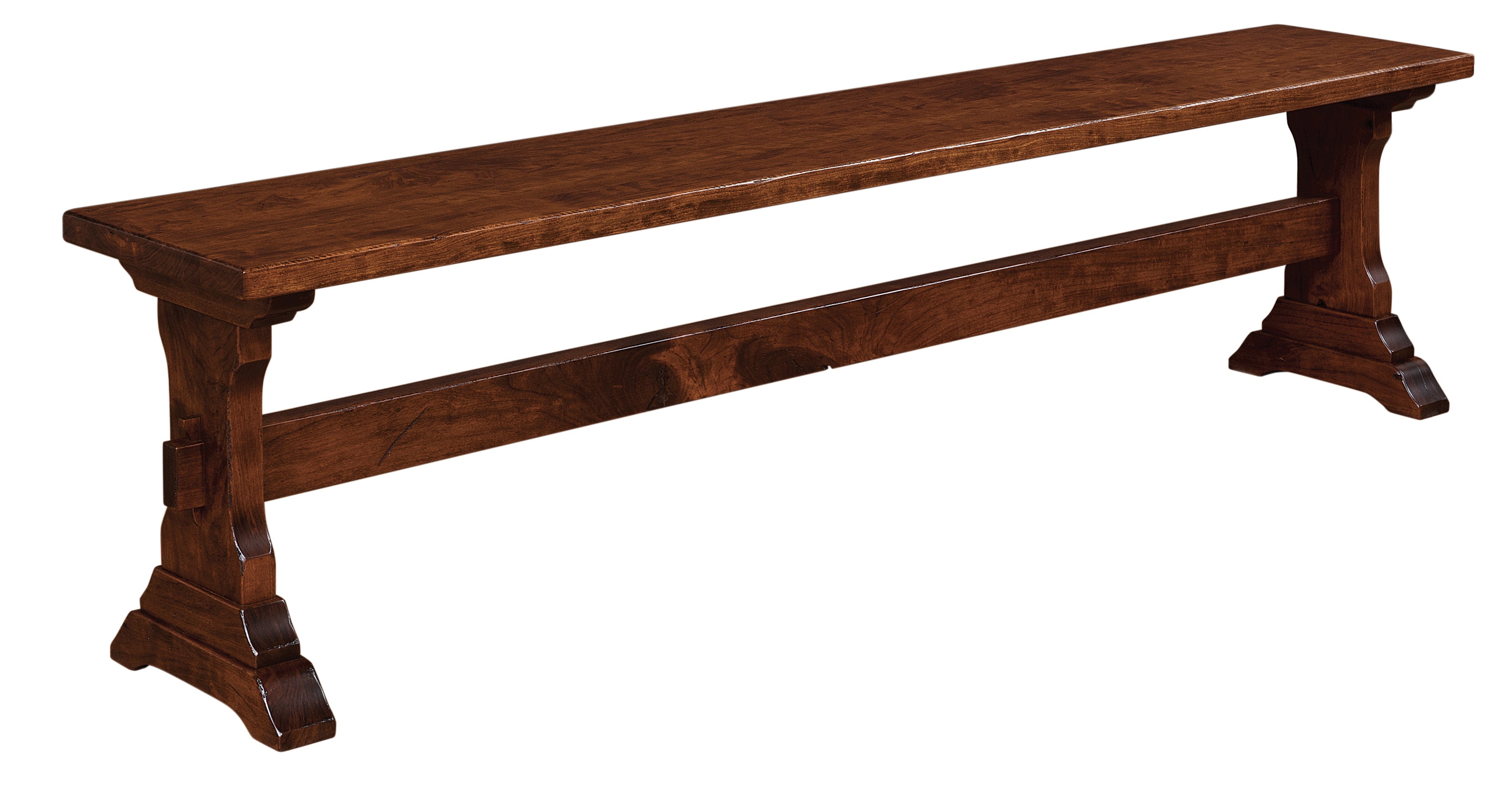mankato bench shown in sap cherry with Michaels cherry stain