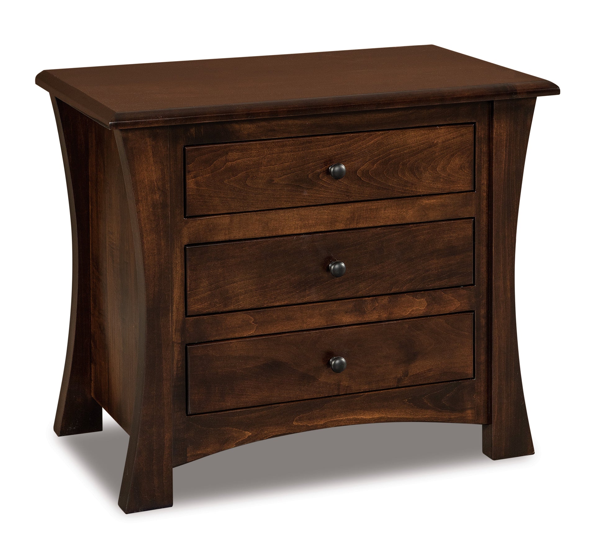 american made amish matison three drawer nightstand