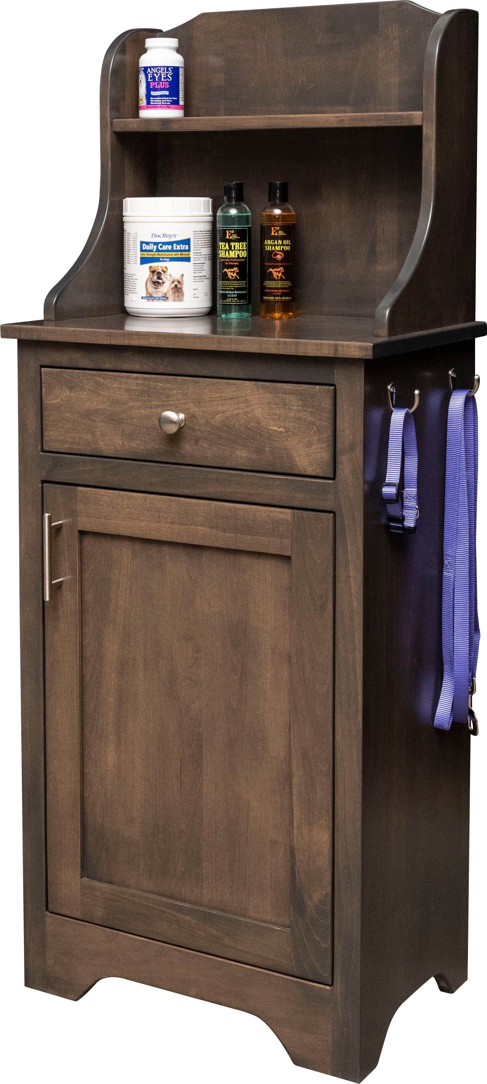 american made pet cabinet with door and shelf