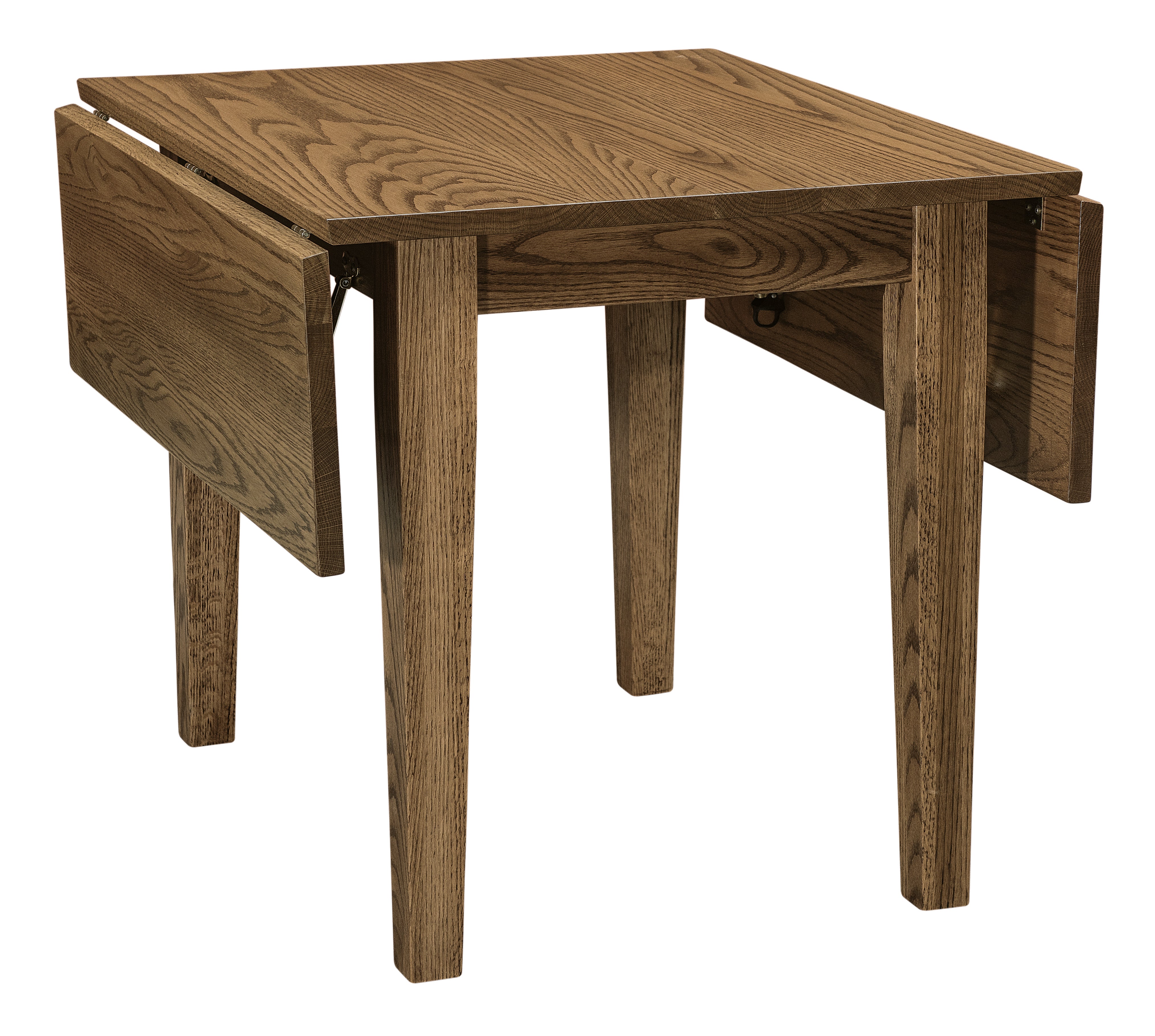 plymouth drop leaf leg table shown in red oak with almond stain