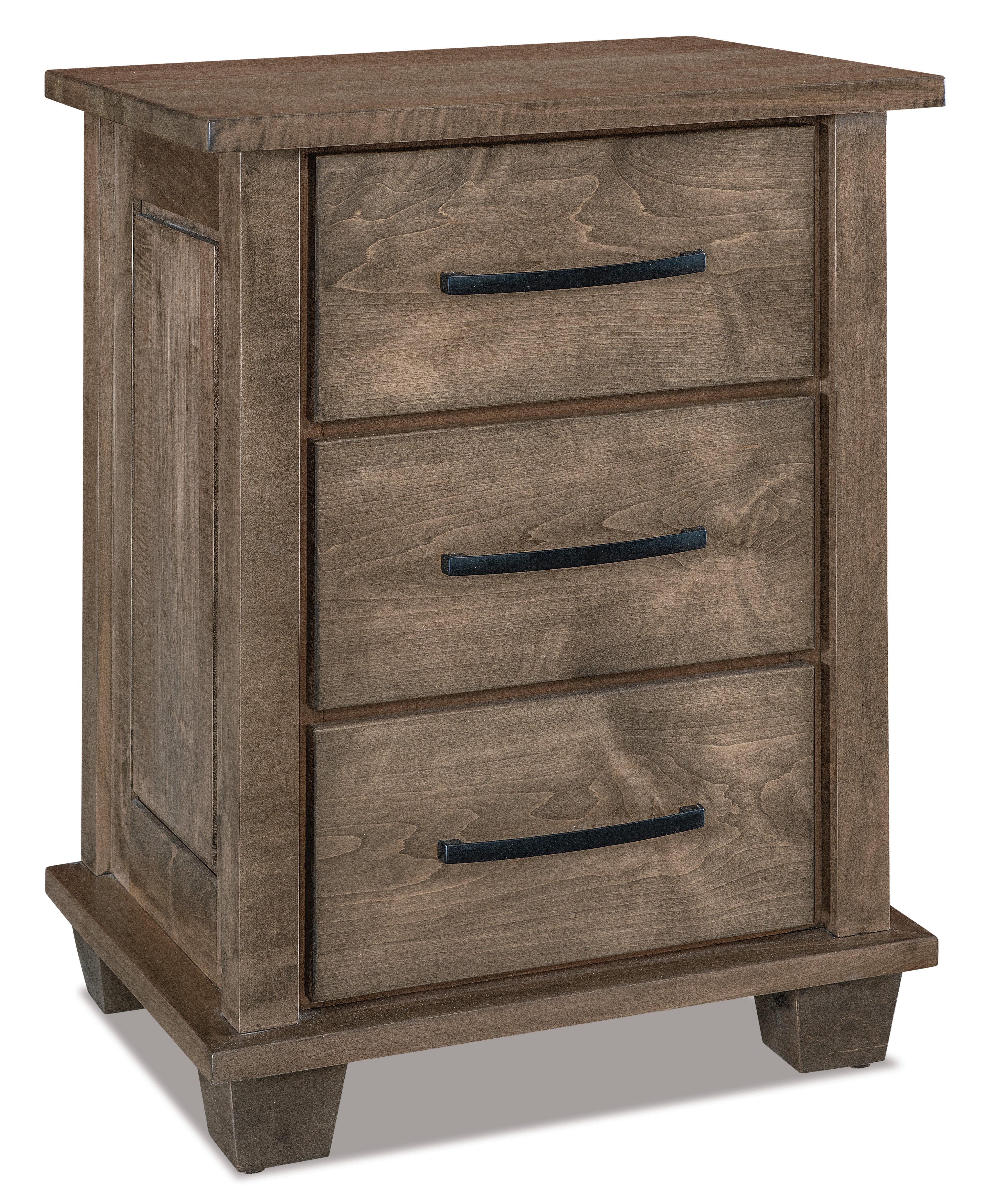 american made amish monarch three drawer nightstand