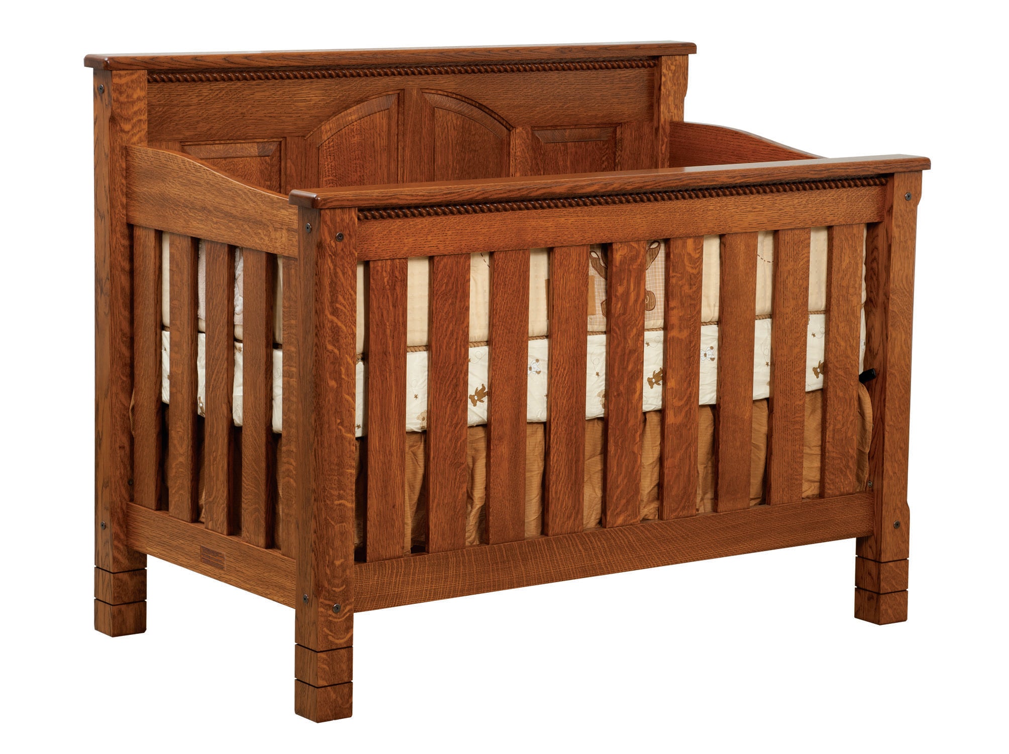 west lake baby crib in quartersawn white oak with michael's cherry stain