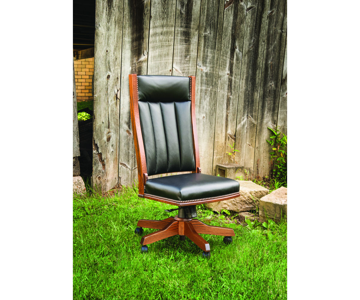 Amish Mission Side Desk Chair with Gas Lift