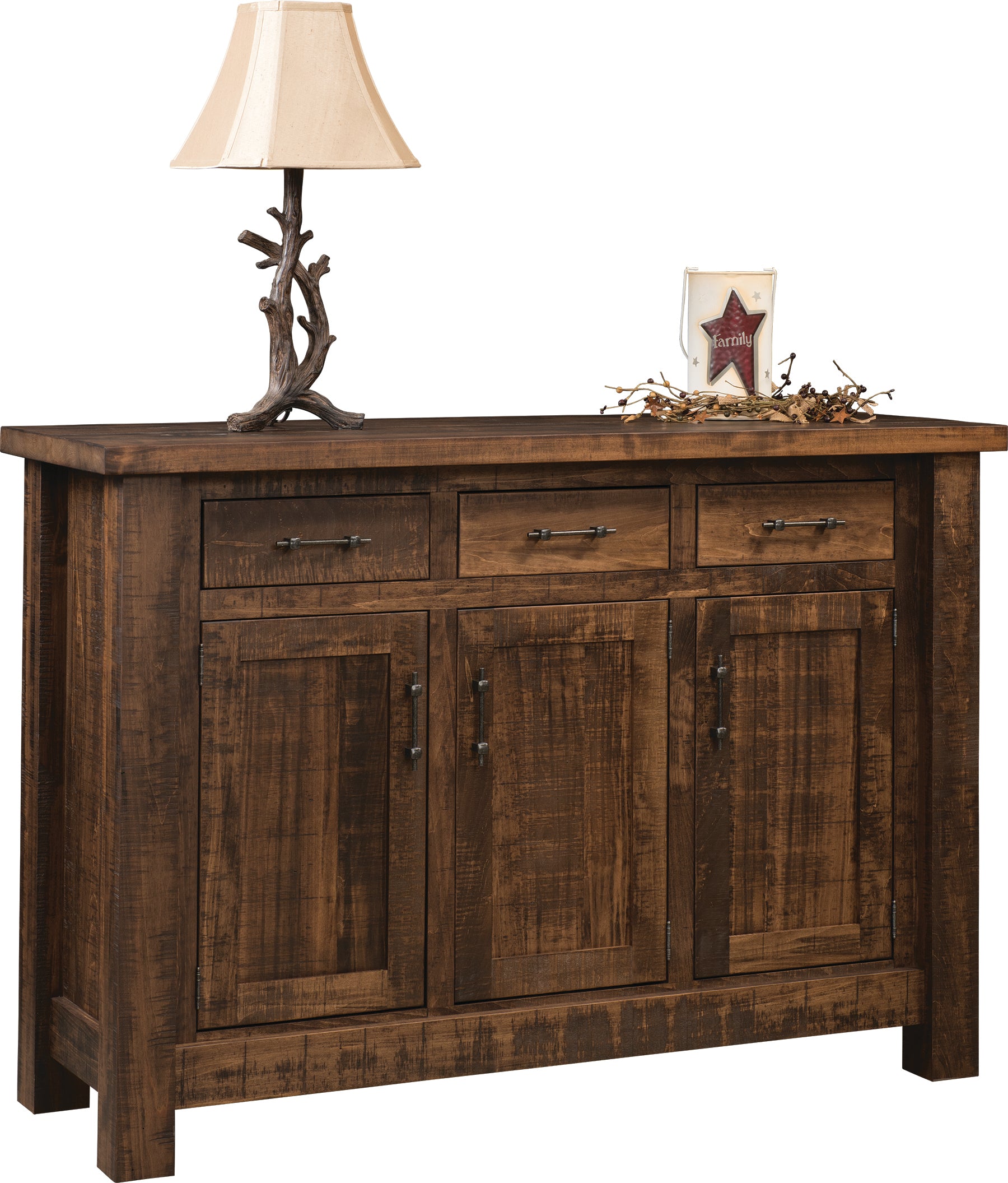 Amish Calder 60" Three Door Three Drawer Buffet