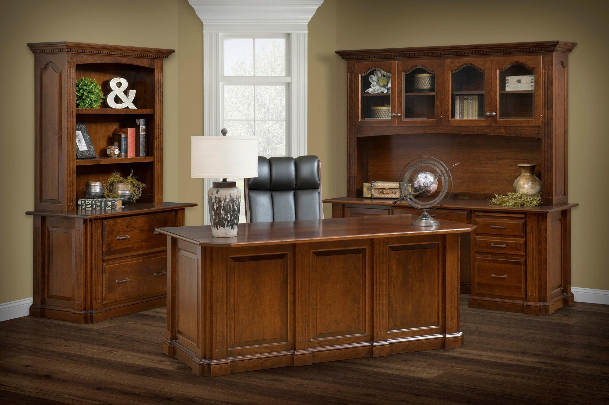 Amish Signature Lateral File and Bookshelf Hutch