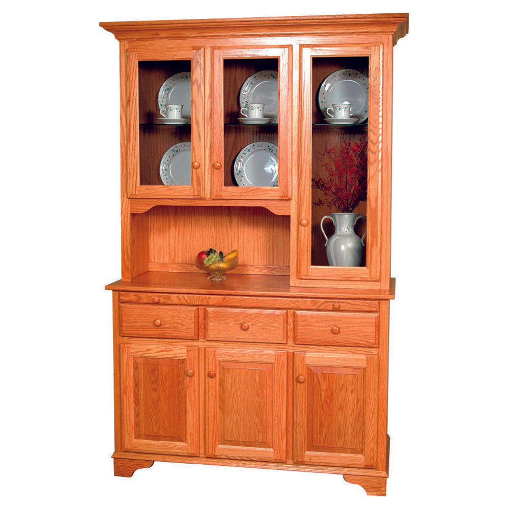Amish Traditional 82" Three Door Hutch with Touch Lights