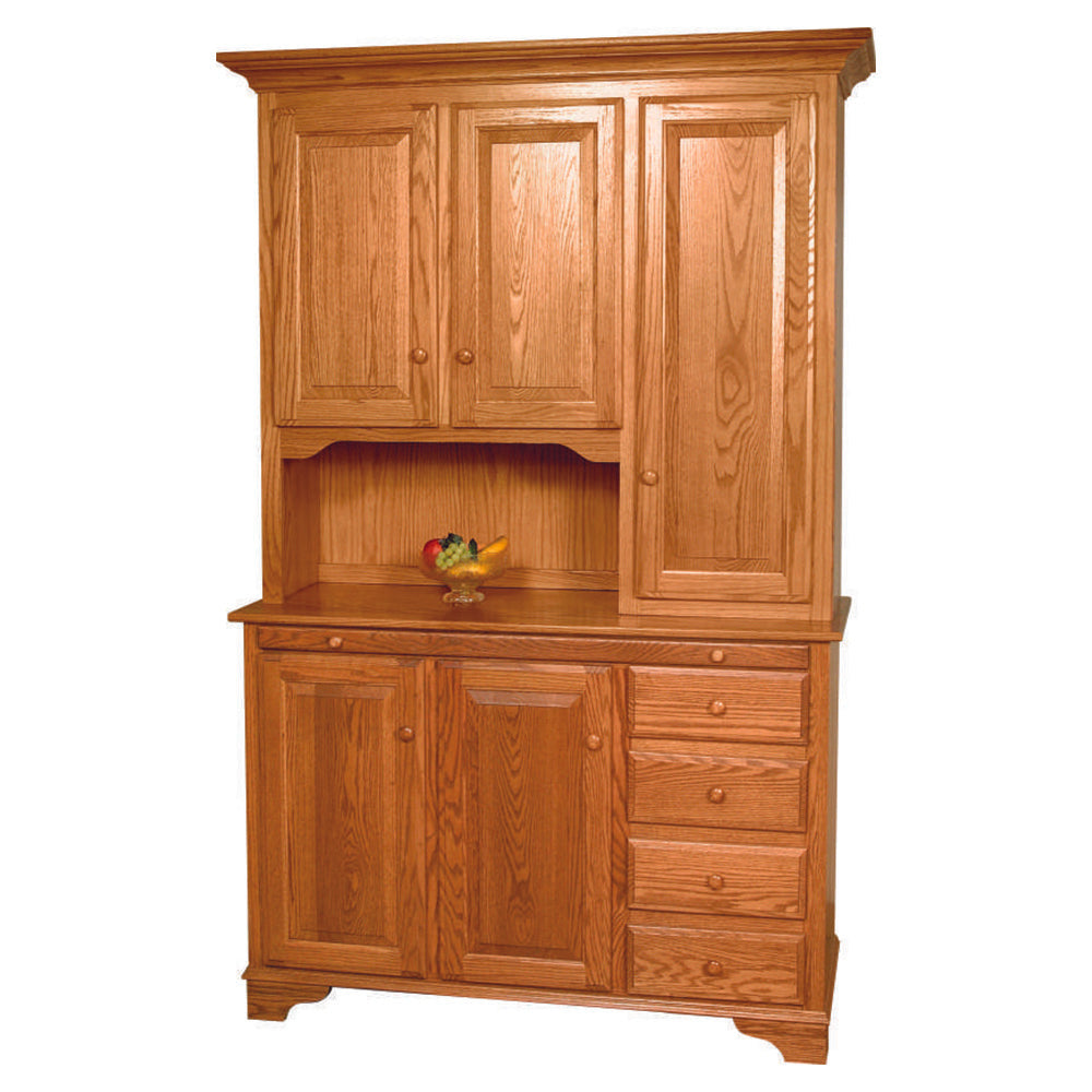 Amish Traditional 82" Three Door Hutch with Wood Knobs