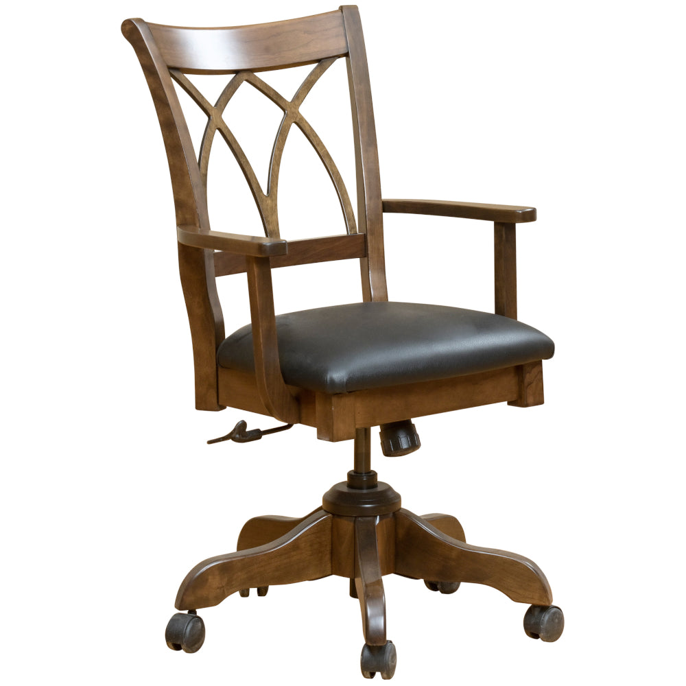 Wooden study chair with armrest hot sale