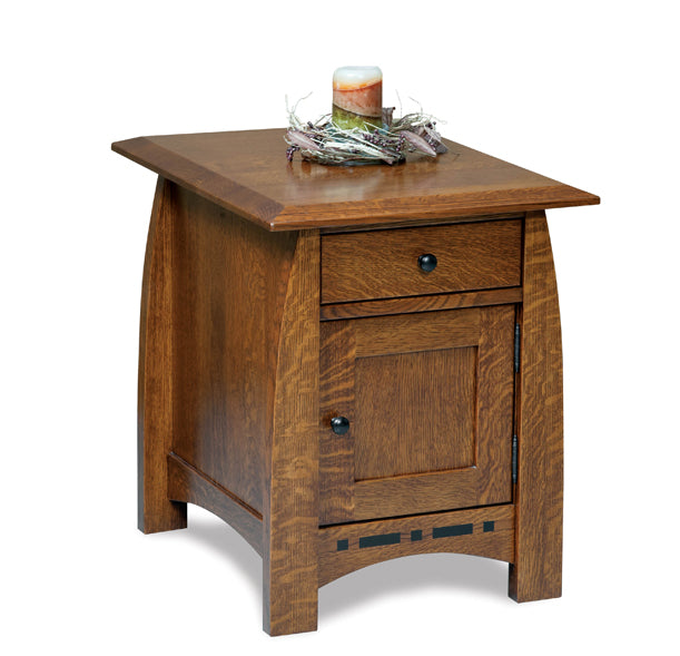 Amish Boulder Creek Enclosed End Table with Drawer and Door