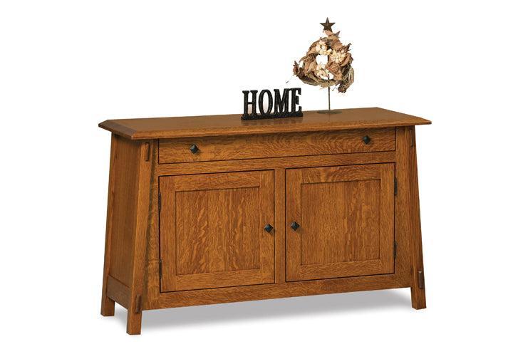 Amish Colbran Enclosed Sofa Table with Drawer, Doors and Shelf