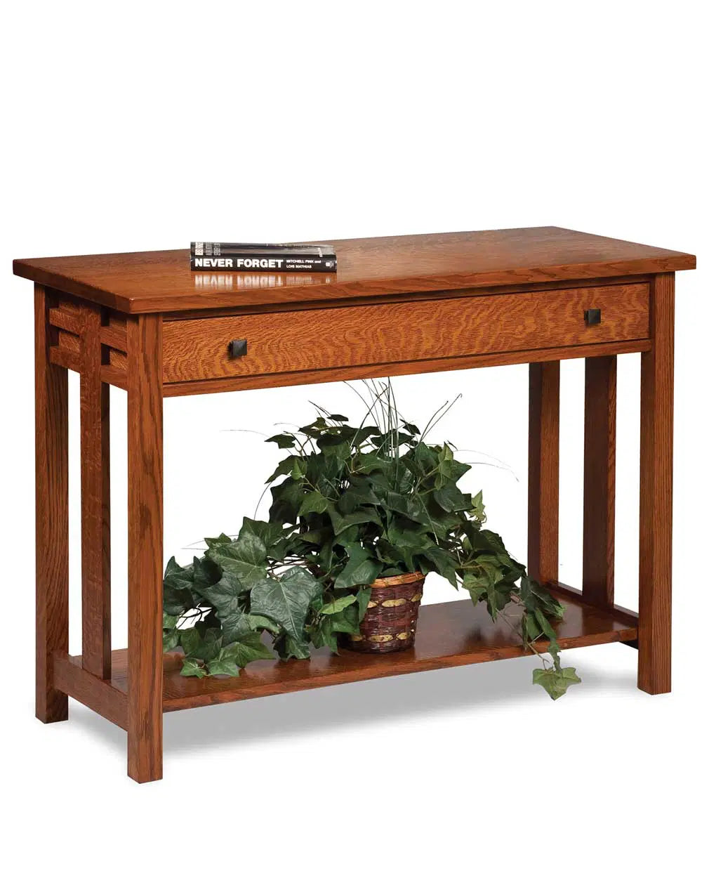 Amish Kascade Open Sofa Table with Drawer