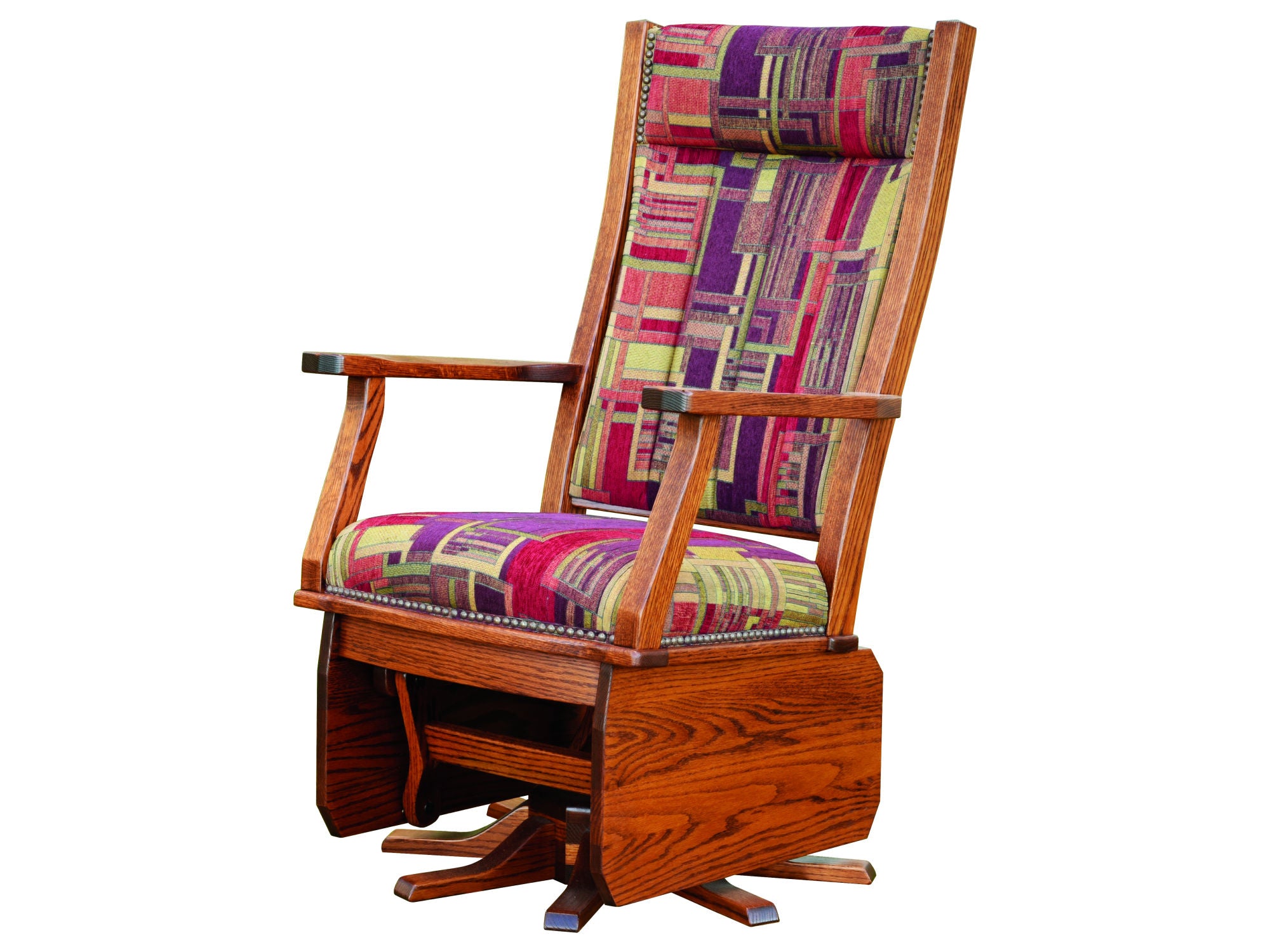 Mission style shop glider rocker