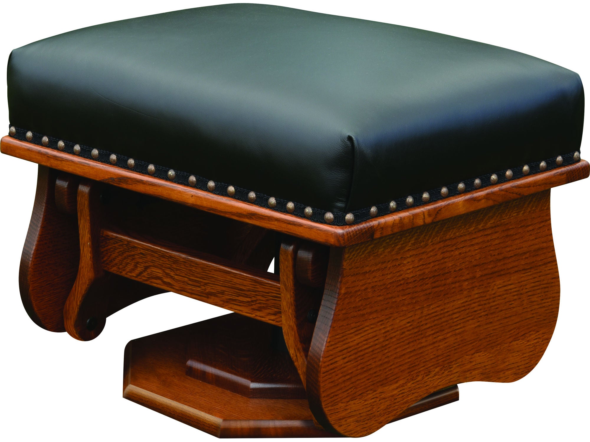 Quality Upholstered Furniture Small Footstool, Ottoman Walnut