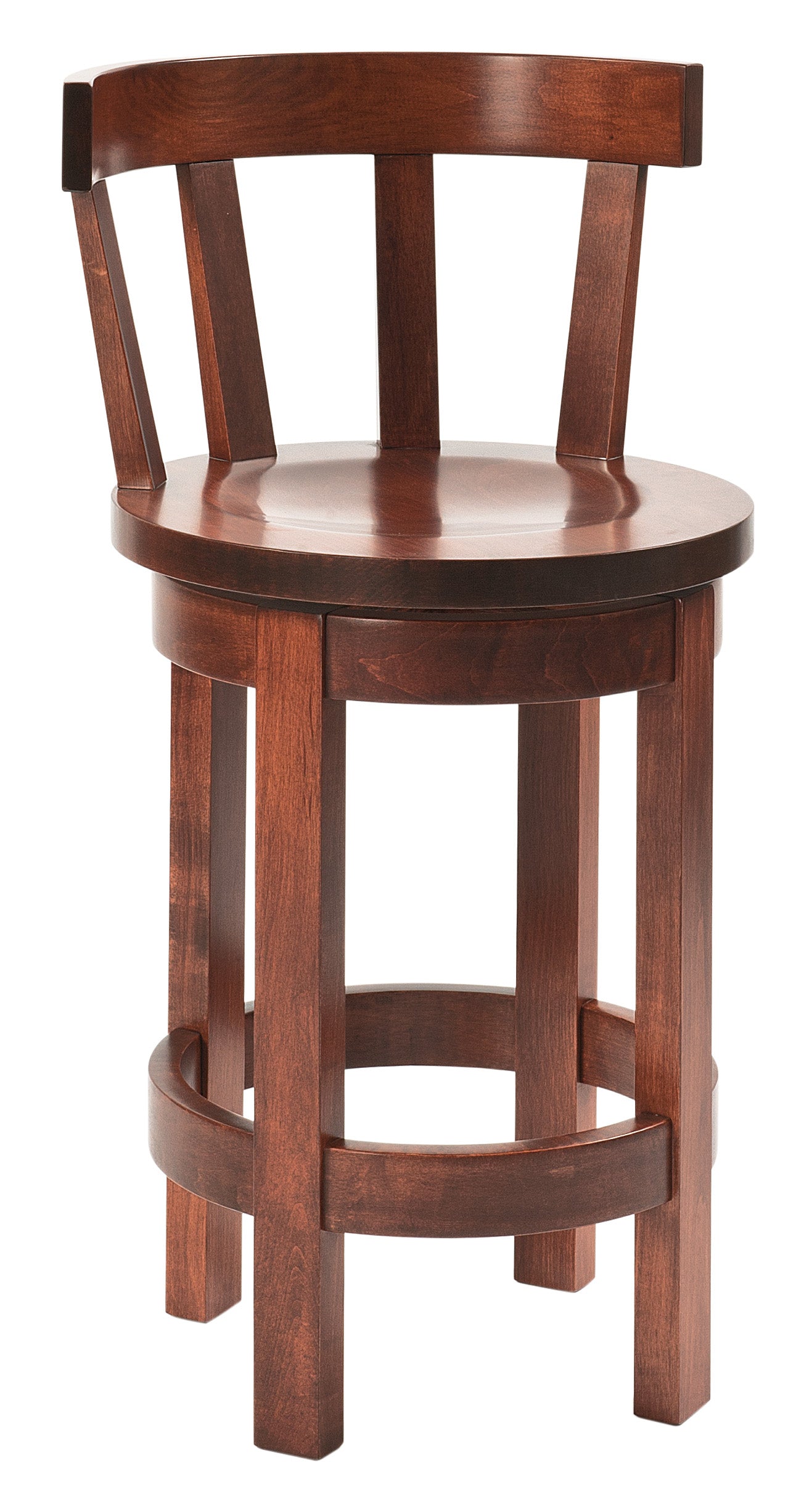 Amish Barrel Swivel Barstool with Meribeth Top