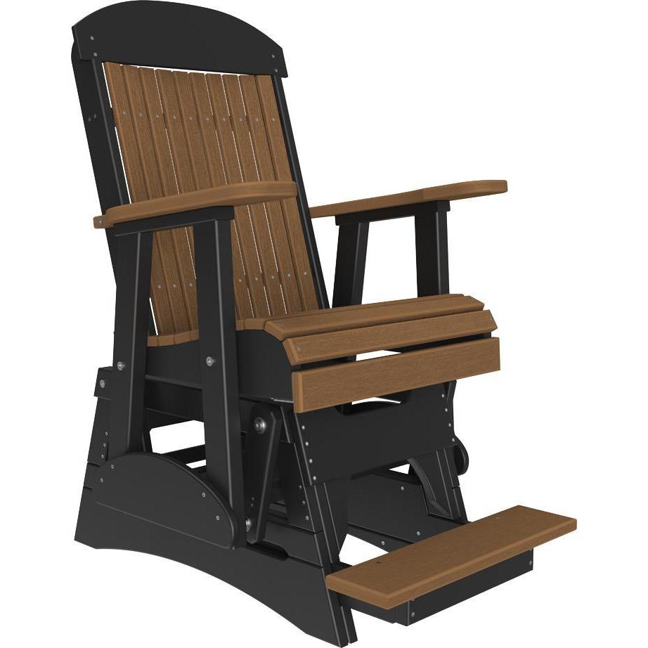 2' Classic Balcony Glider Antique Mahogany & Black-The Amish House