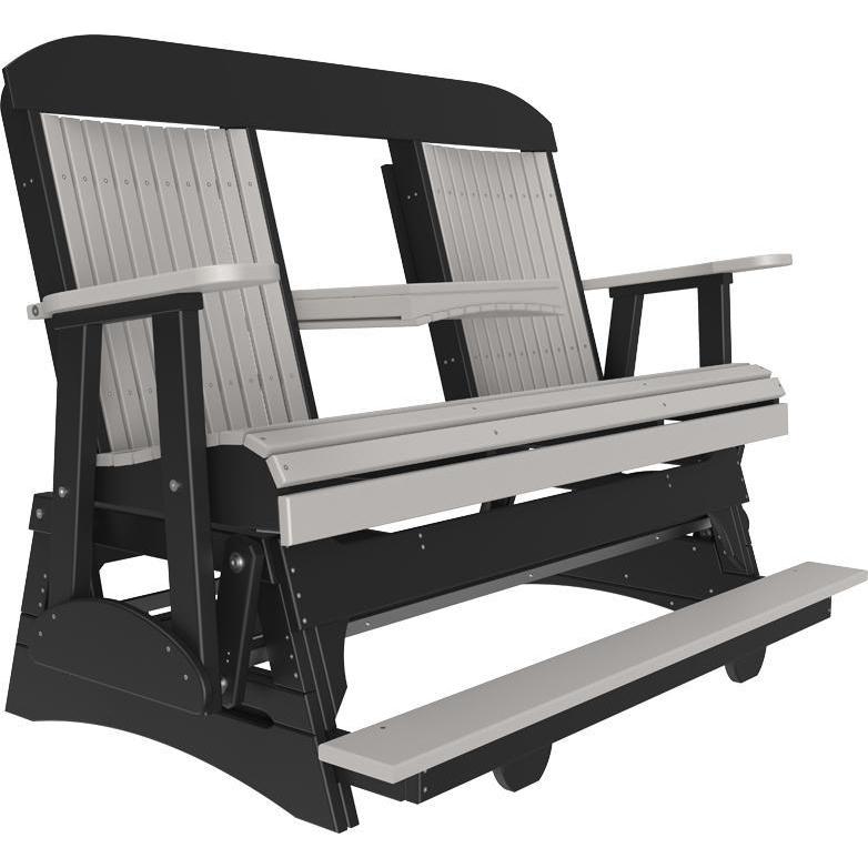 5' Classic Balcony Glider Dove Gray & Black-The Amish House