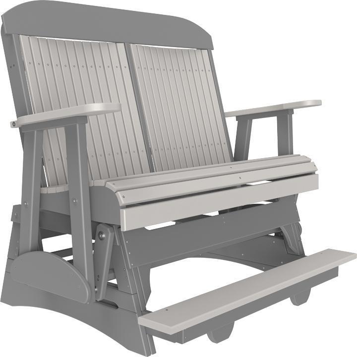 4' Classic Balcony Glider Dove Gray & Slate-The Amish House