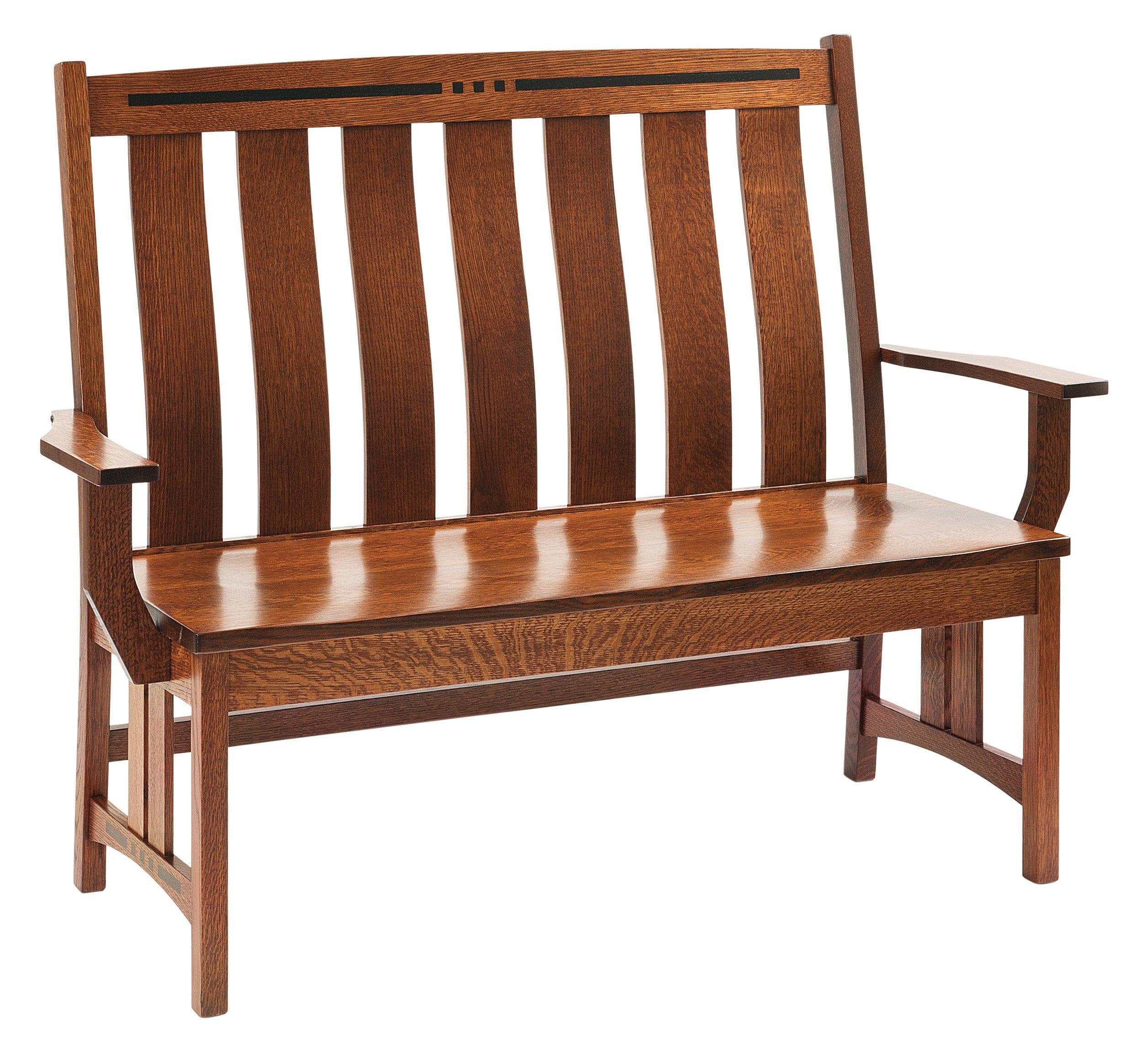 colebrook seating bench shown in quarter sawn white oak with michael's cherry stain