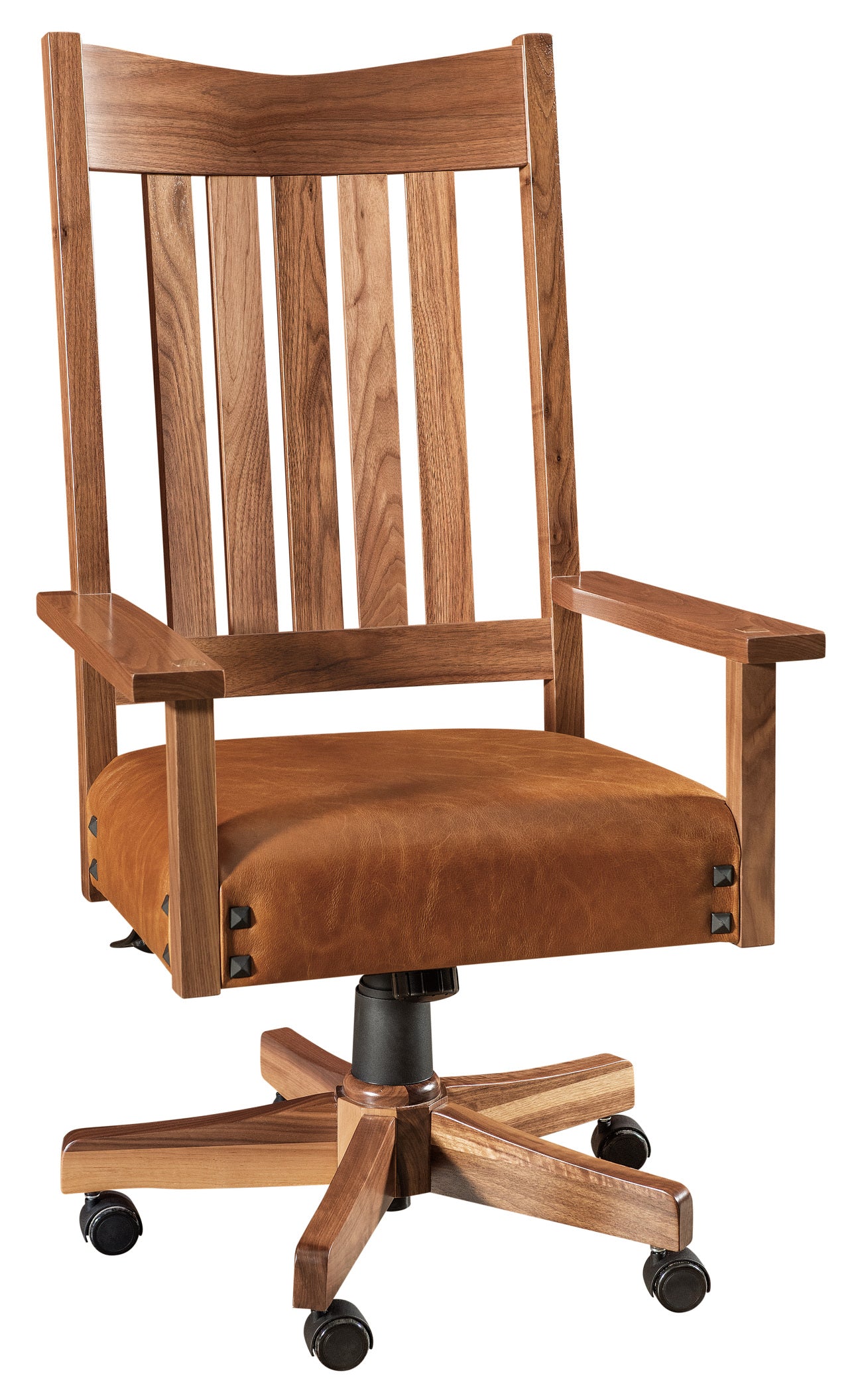 Amish Conner Desk Arm Chair with Screw Lift/Gas Lift