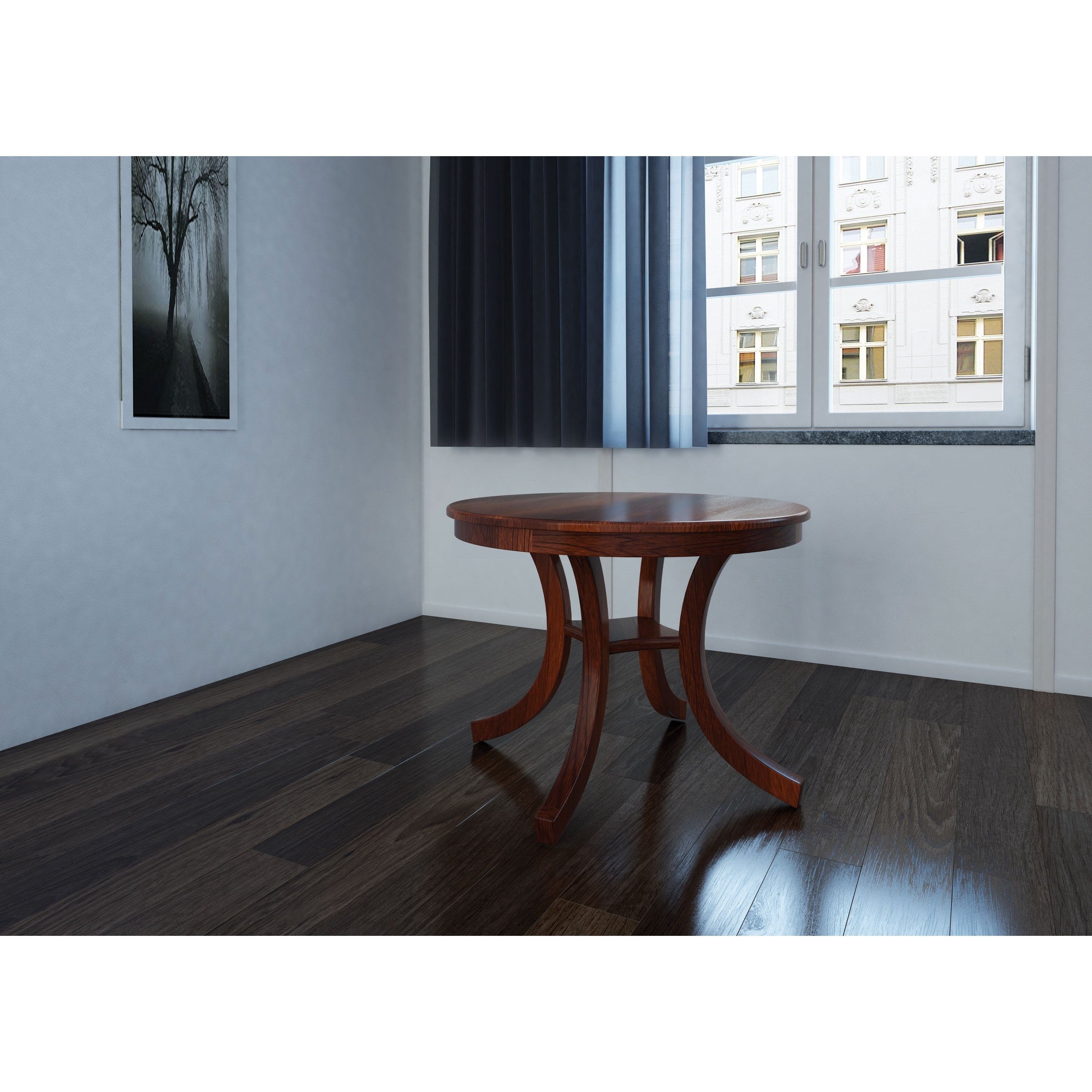 carlisle round single pedestal in room setting