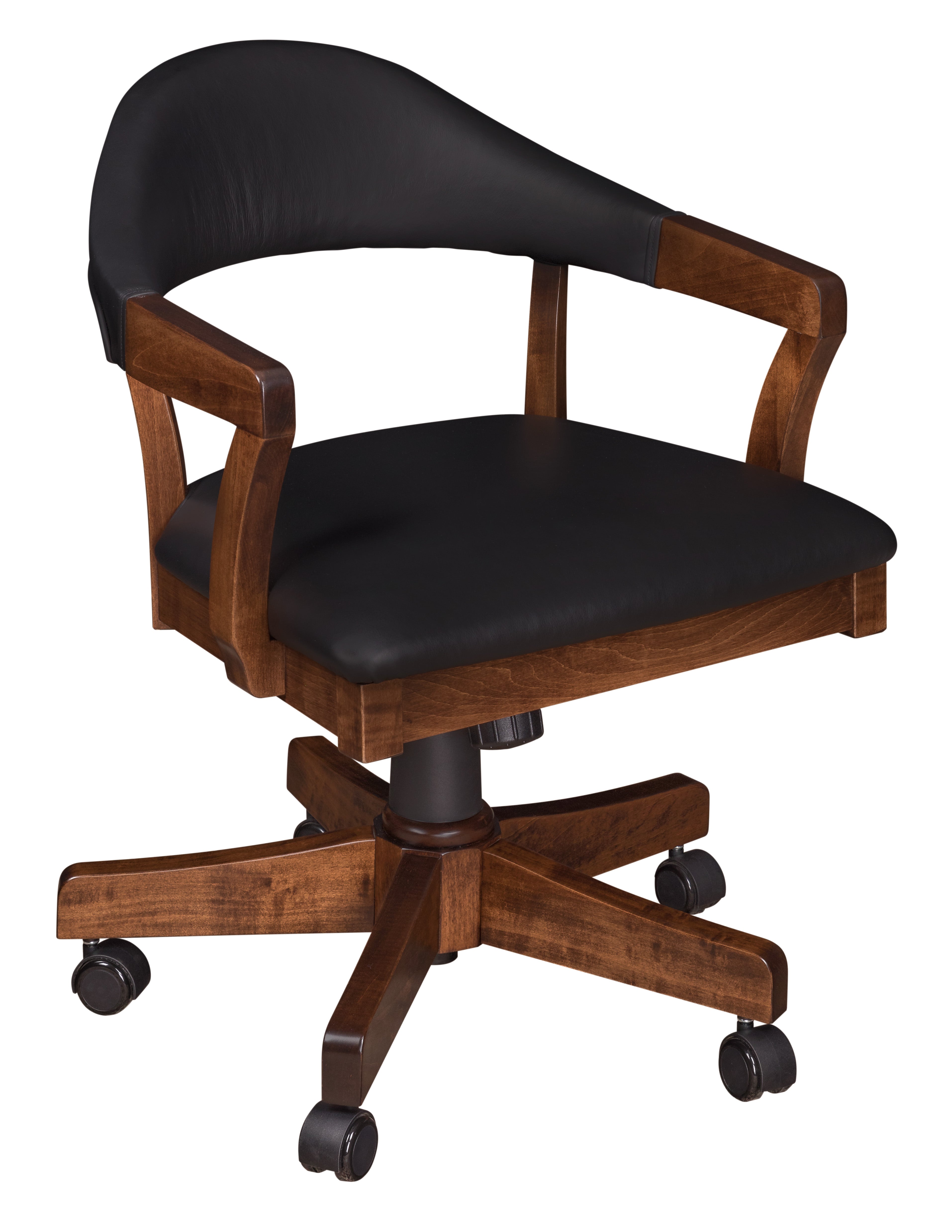 Amish Elliott Desk Arm Chair with Screw Lift/Gas Lift