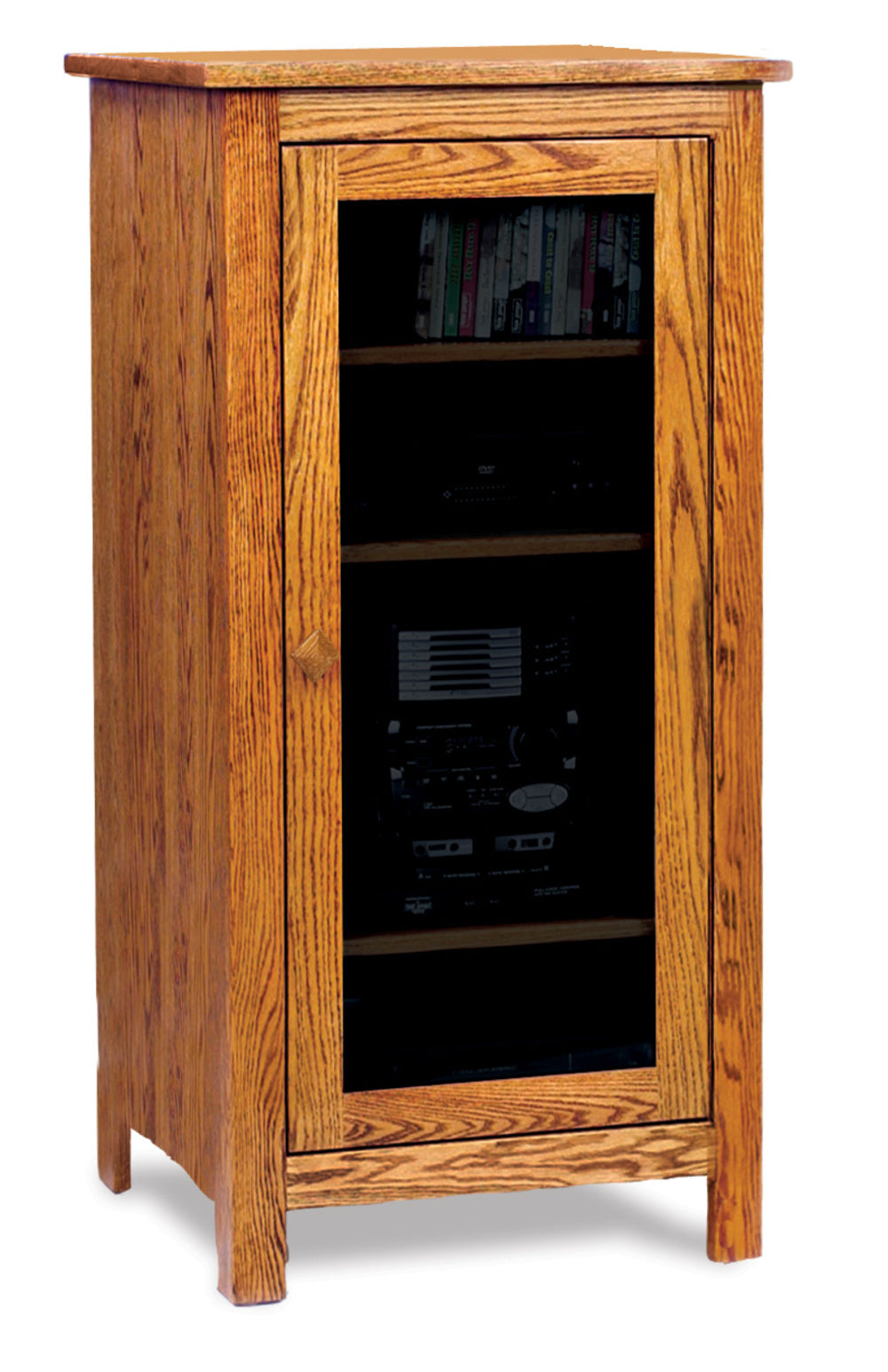 Amish Mission Stereo Cabinet with Four Adjustable Shelves