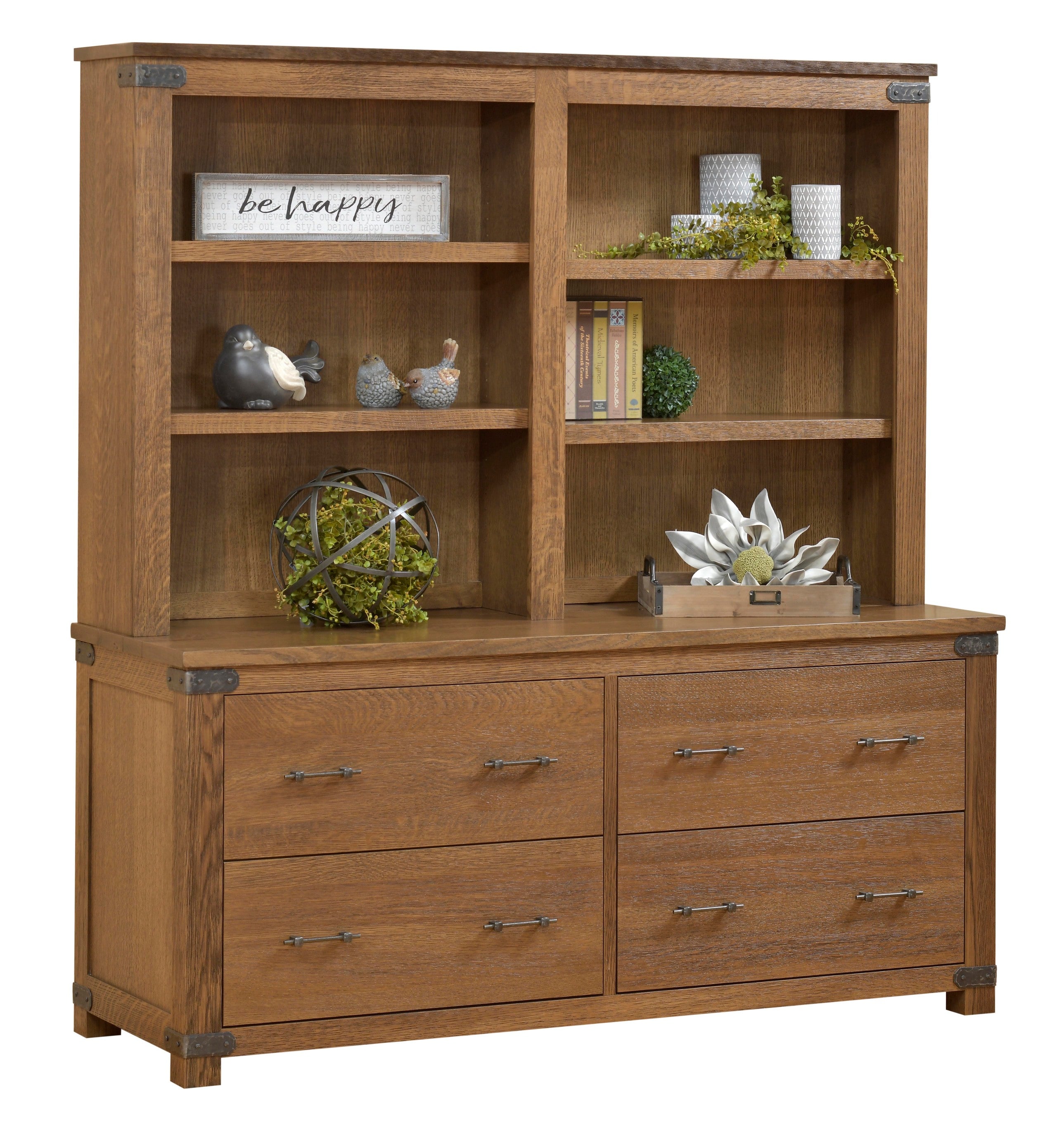 Amish Georgetown Double Lateral File Cabinet and Hutch