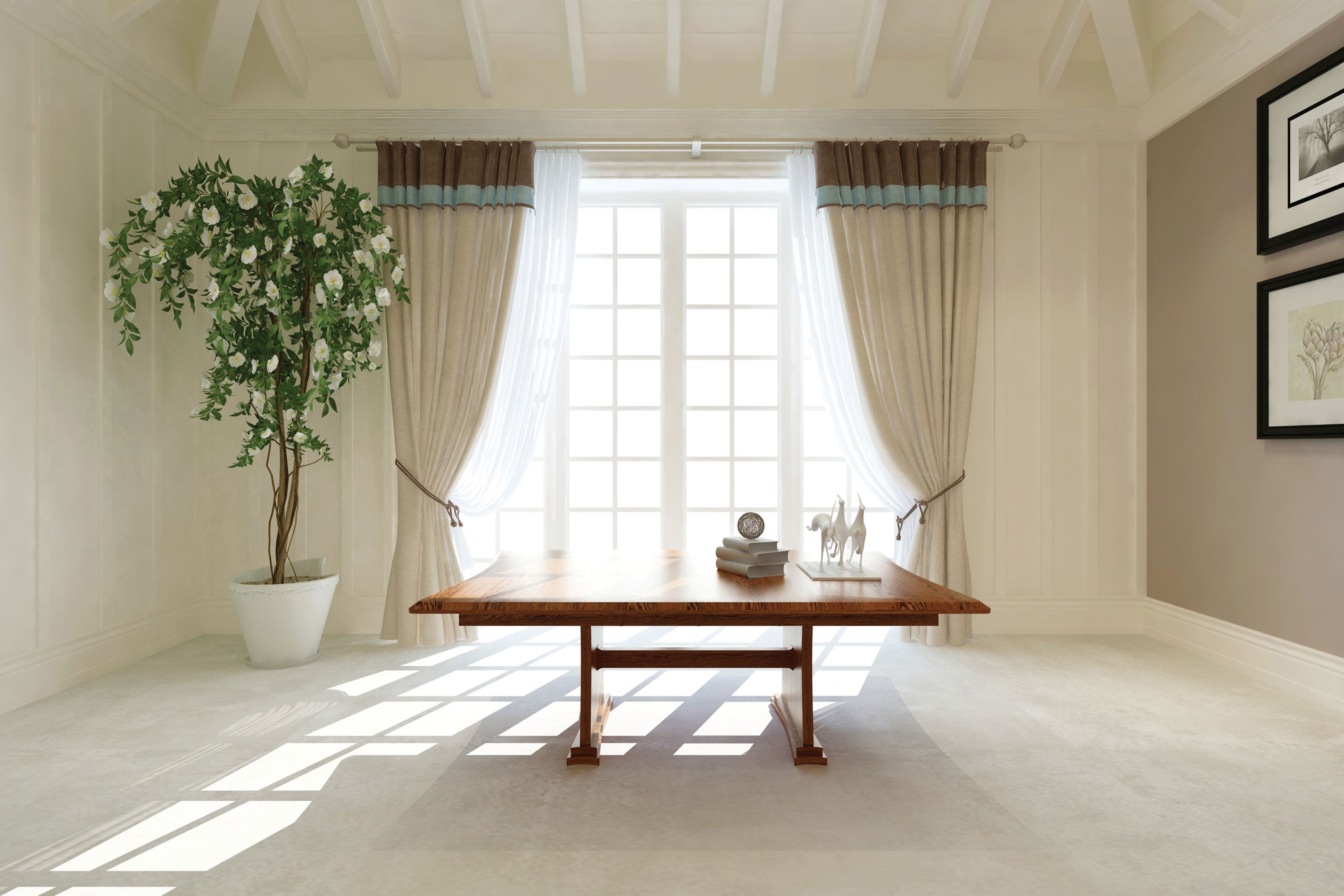 hampton double pedestal in room setting