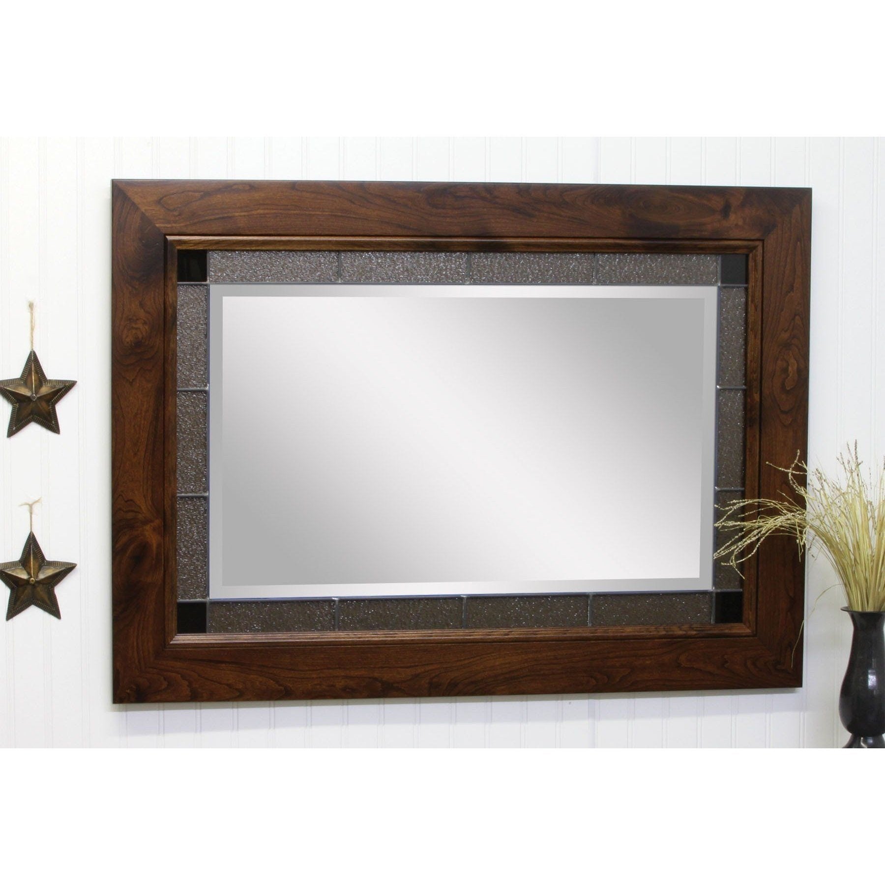 Brooklyn Shaker Granite Leaded Glass Wall Mirror