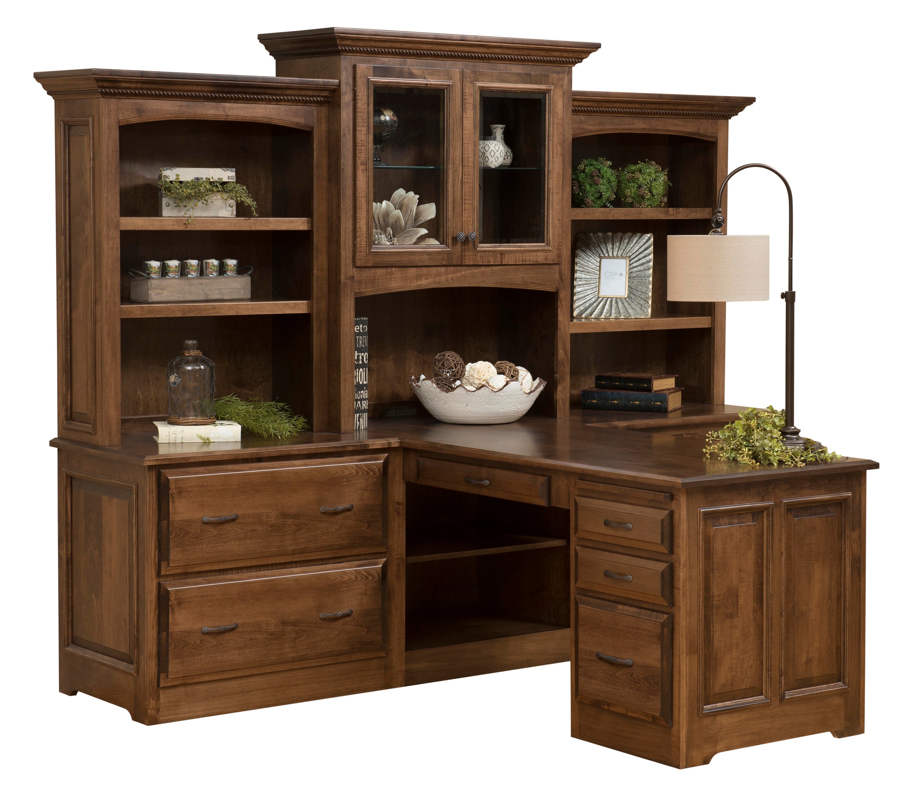Amish Liberty Partners Desk and Three Piece Hutch