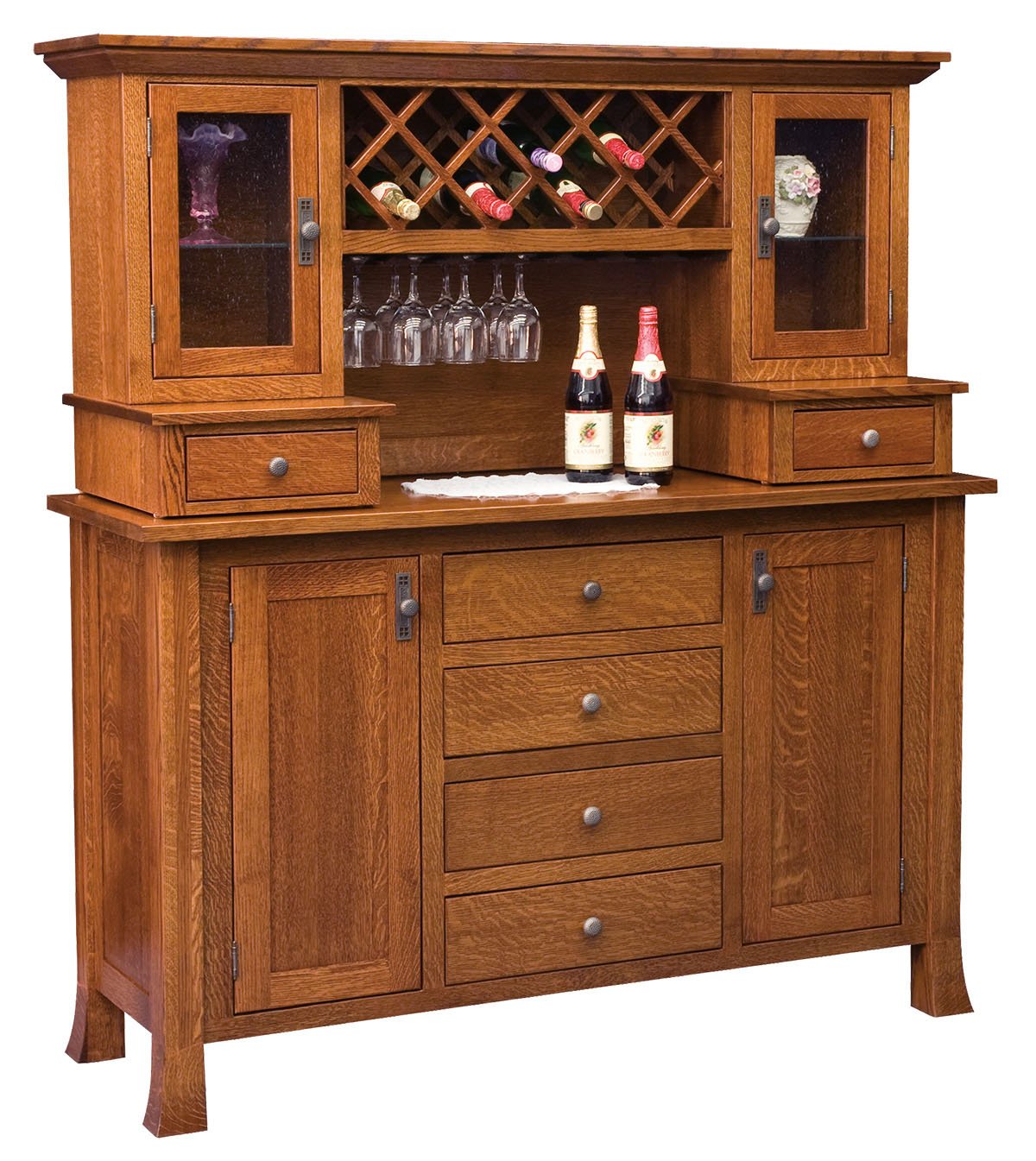 Old Century Wine Buffet with Hutch-The Amish House