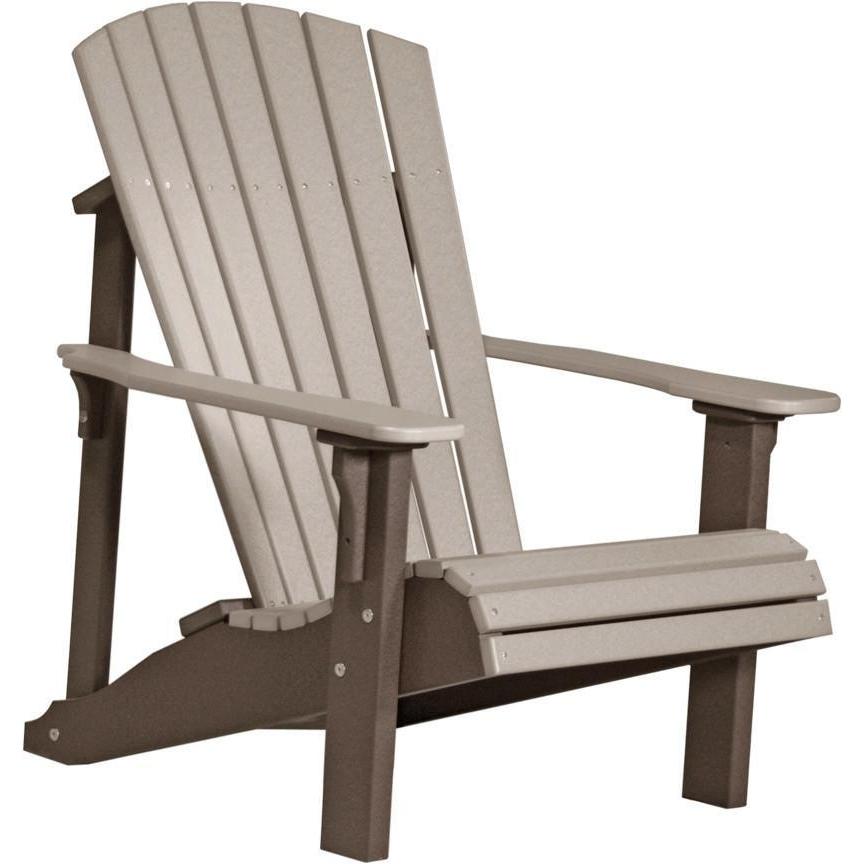Deluxe Adirondack Chair Weatherwood & Chestnut Brown