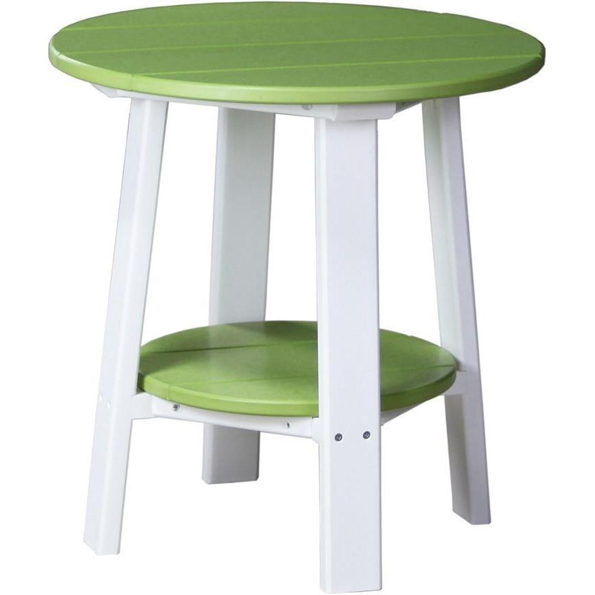 Outdoor Deluxe End Table Lime Green & White