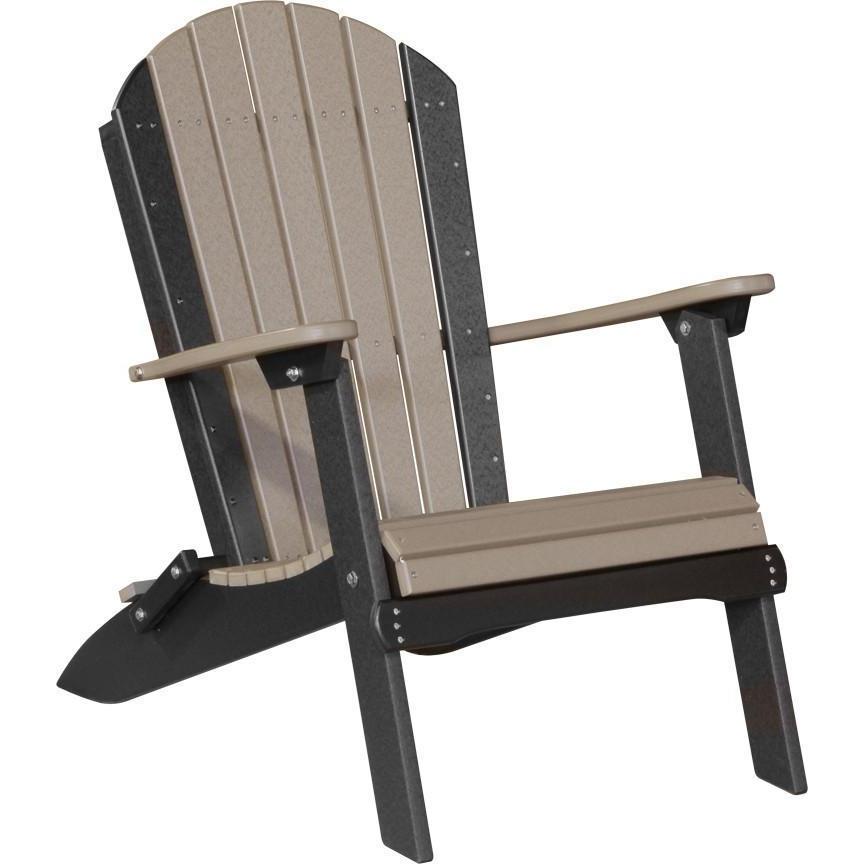 Folding Adirondack Chair Weatherwood & Black
