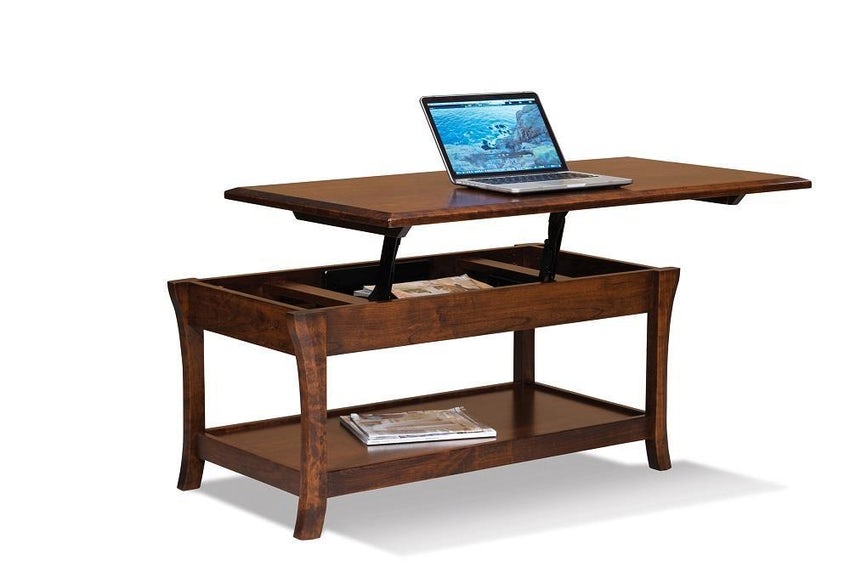 Amish Ensenada Open Lift Top Coffee Table with Counter Weight