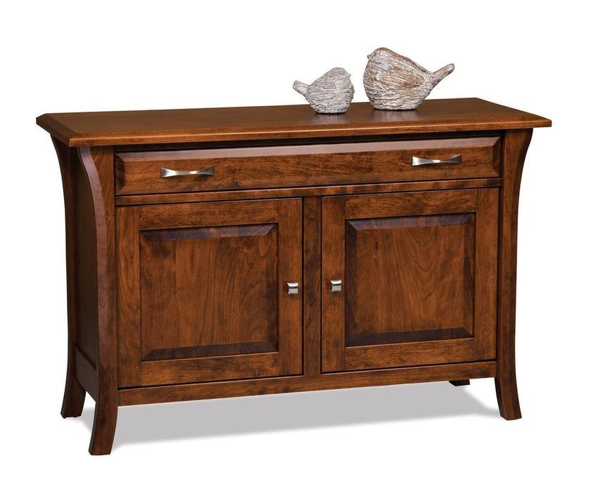 Amish Ensenada Enclosed Sofa Table with Drawer, Doors and Shelf