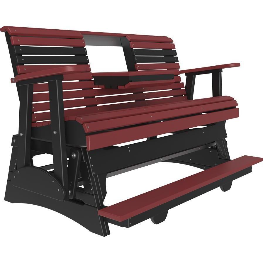 5' Plain Balcony Glider Cherrywood & Black-The Amish House