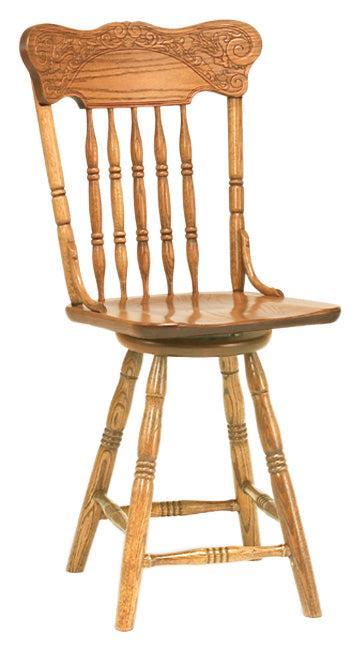 Amish Spring Meadow Pressback Swivel Barstool
