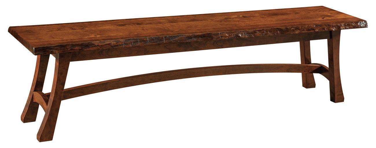 Amish Tifton Bench with Live Edge