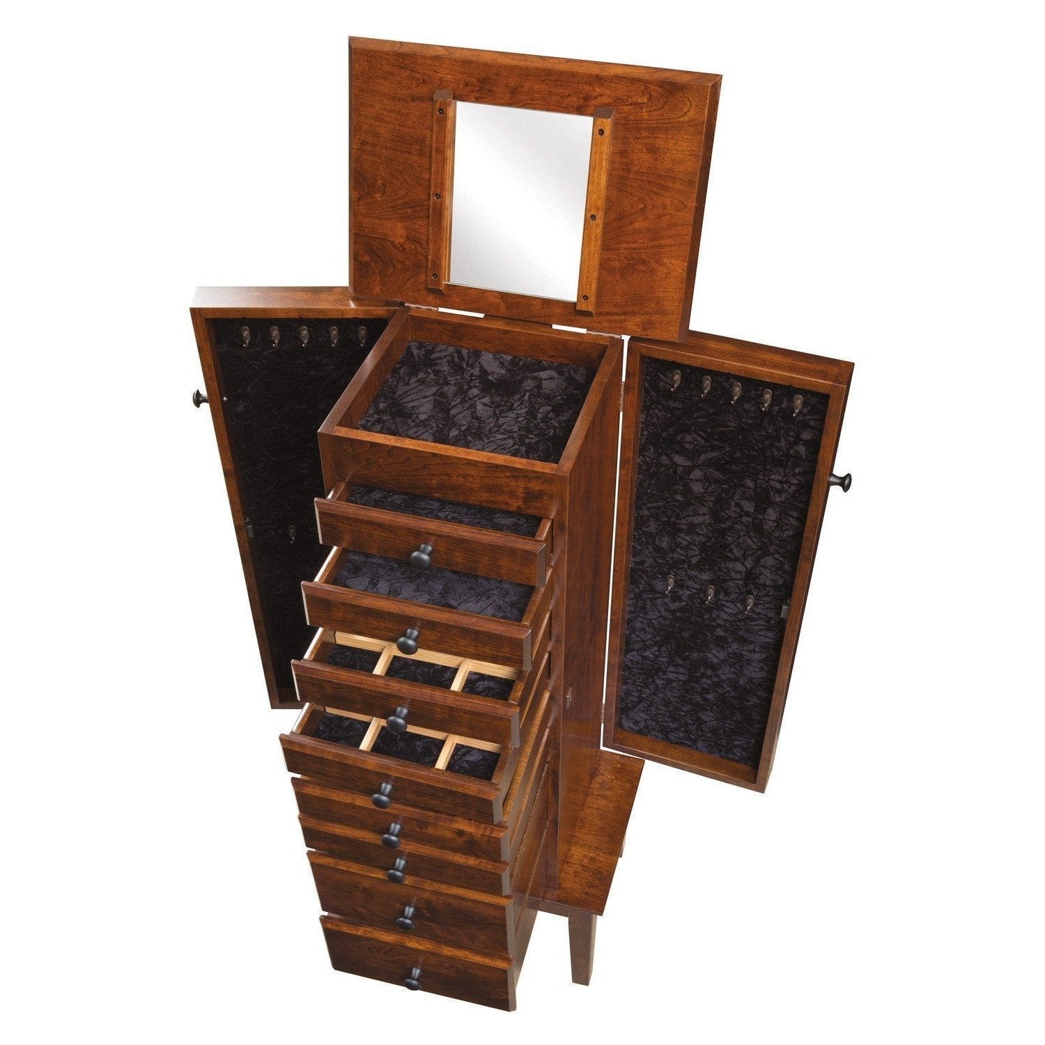 Winged Mill Shaker Jewelry Armoire-Bedroom-The Amish House