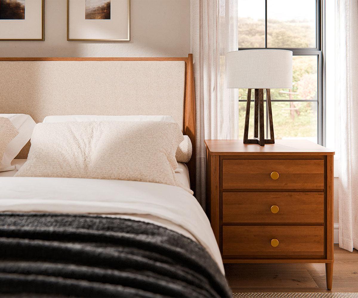 Amish Contour Three Drawer Nightstand